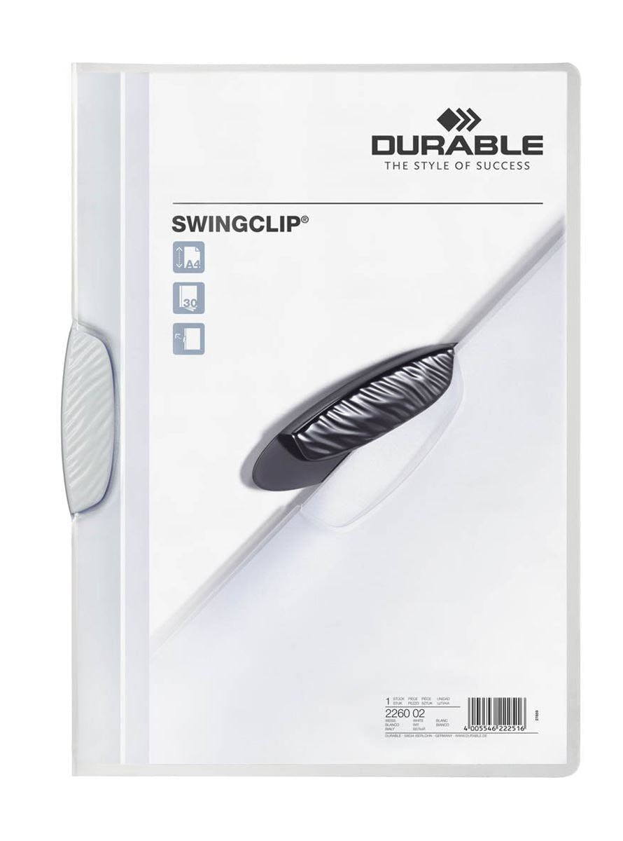 Rackhams White Swingclip 30 Document Swing Clip File Folder | 25 Pack | A4