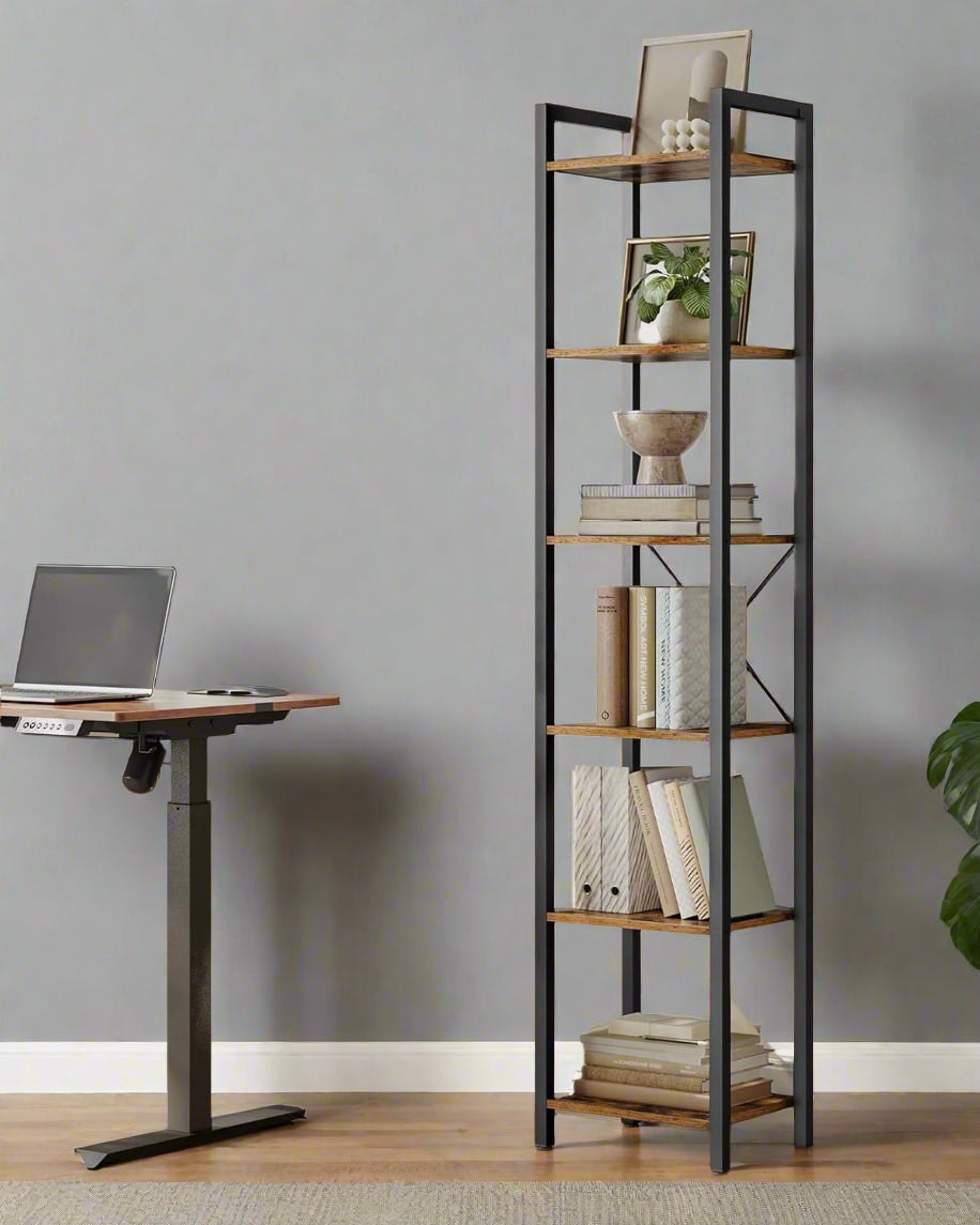 Modcraft Brown/Black Industrial 6-Tier Shelving Unit