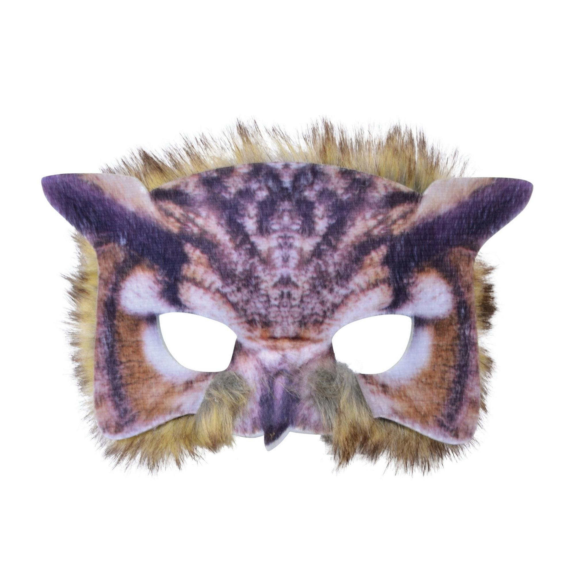 Bristol Novelty Unisex Brown Faux Fur Owl Eye Mask - One Size