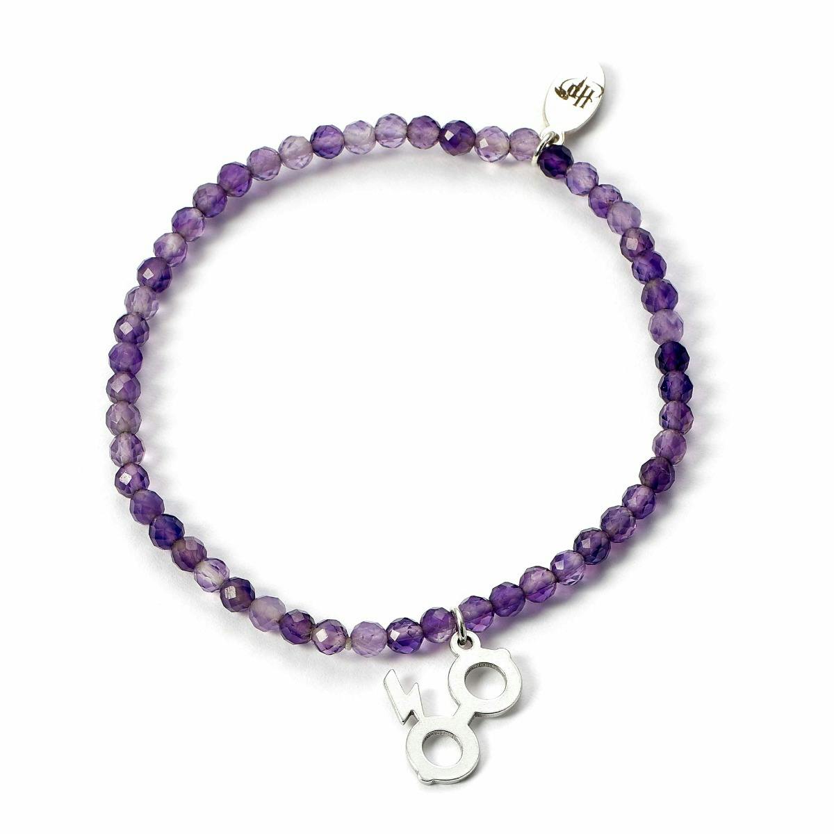 The Carat Shop Silver Harry Potter Semi Precious Stone Bracelet With Sterling Lightning Bolt & Glasses Charm