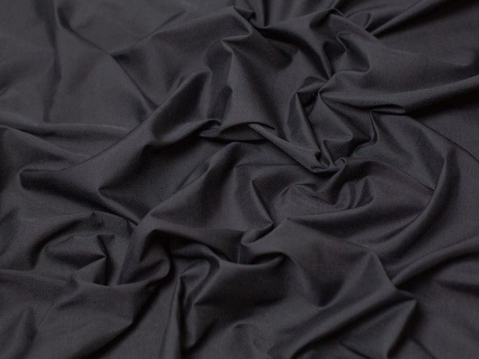 Minerva Black Core Range Plain Polycotton Fabric - Plain Design Dressmaking Fabric, 112.5 Cm / 45" Wide - Per Metre