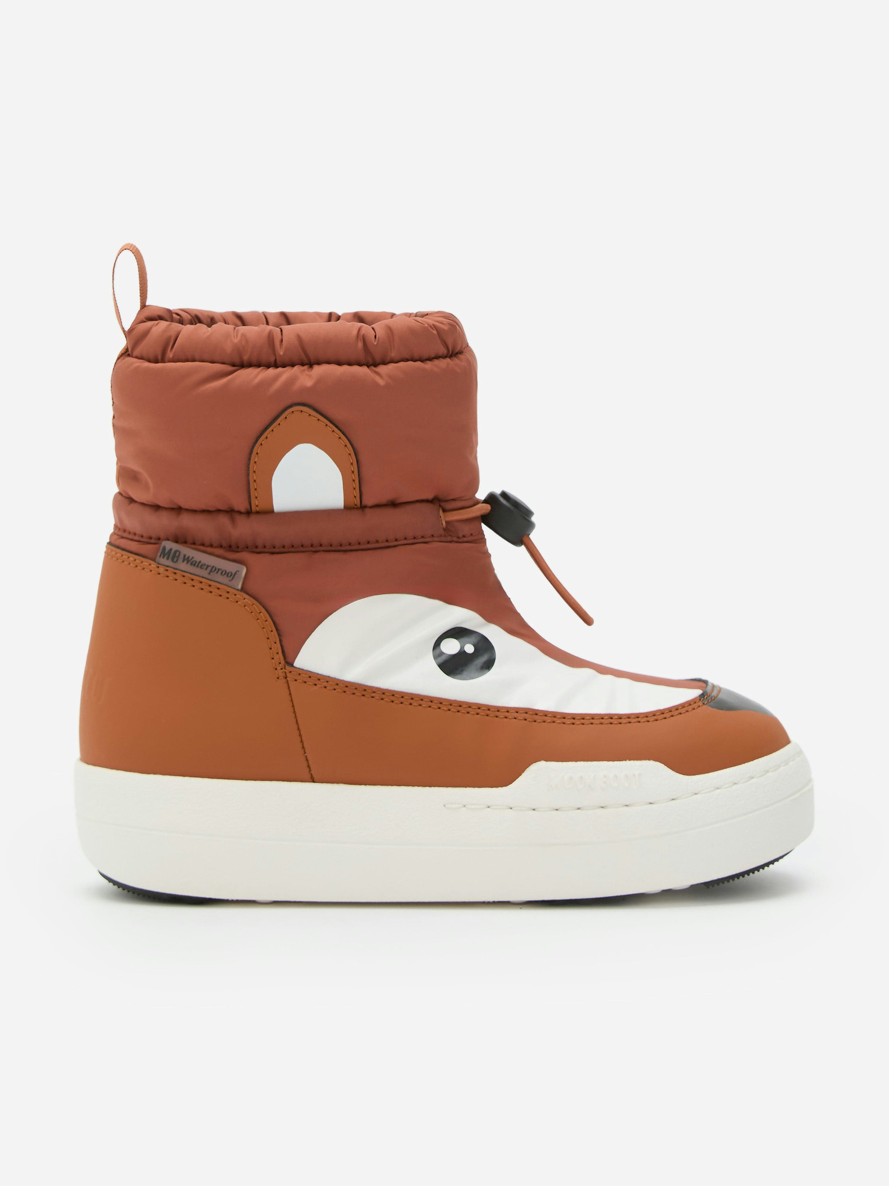 Moon Boot Boys Brown Kids Jr Park Tube Mid Animal Wp Boots In - Eu 35 Uk 2.5