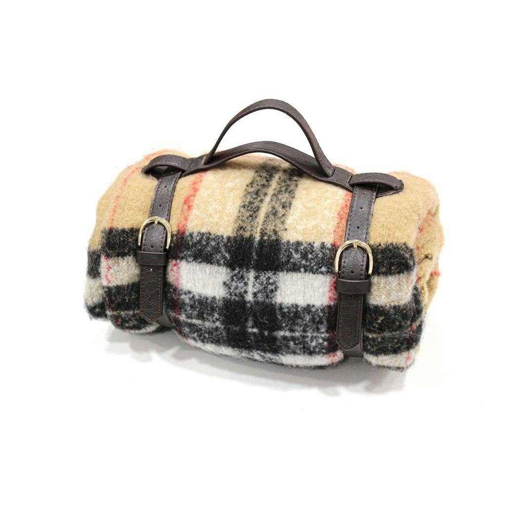 Heritage Traditions Mohair Look Picnic Blanket - Camel Thomson