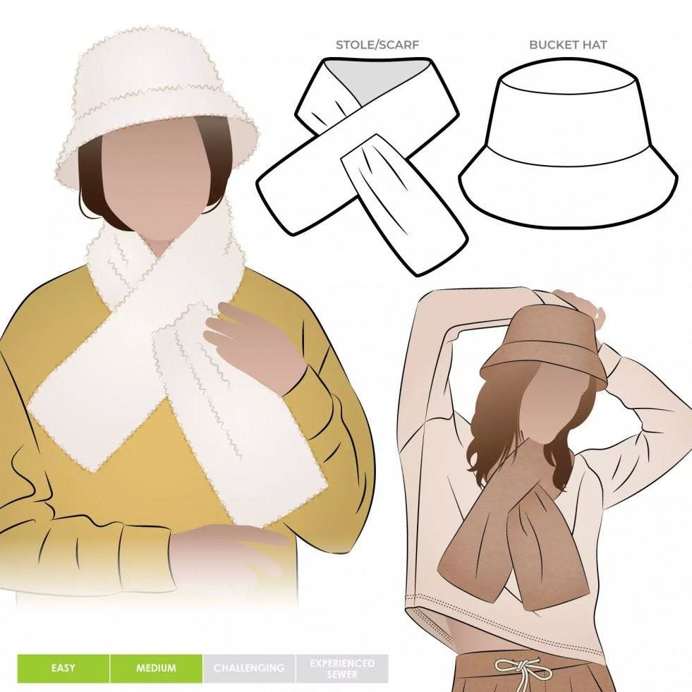 Style Arc Women's Sewing Pattern Cosy Duo - Scarves, Headwear For - Easy