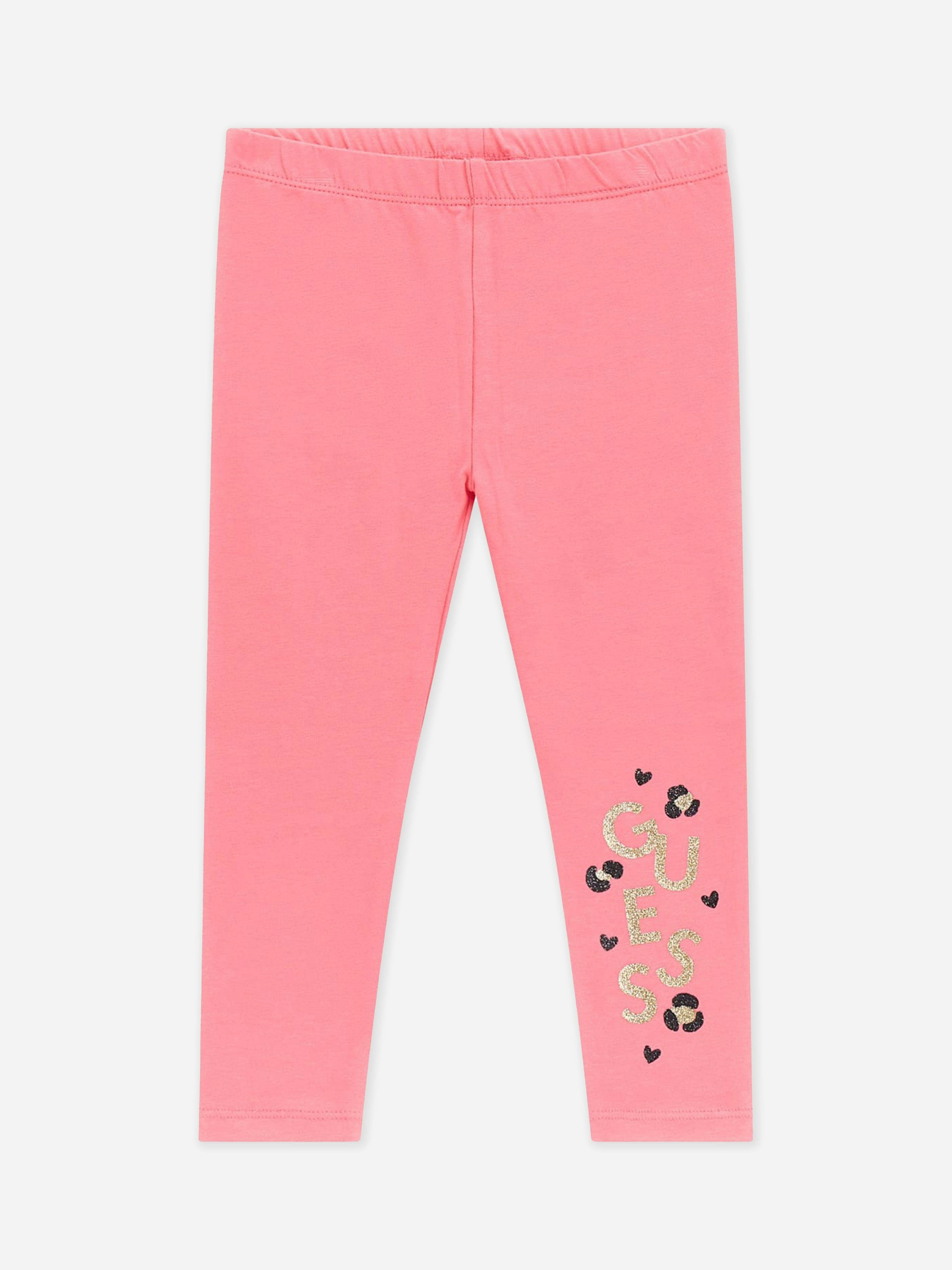 Guess Girls Pink Logo Leggings In - 12 Mths