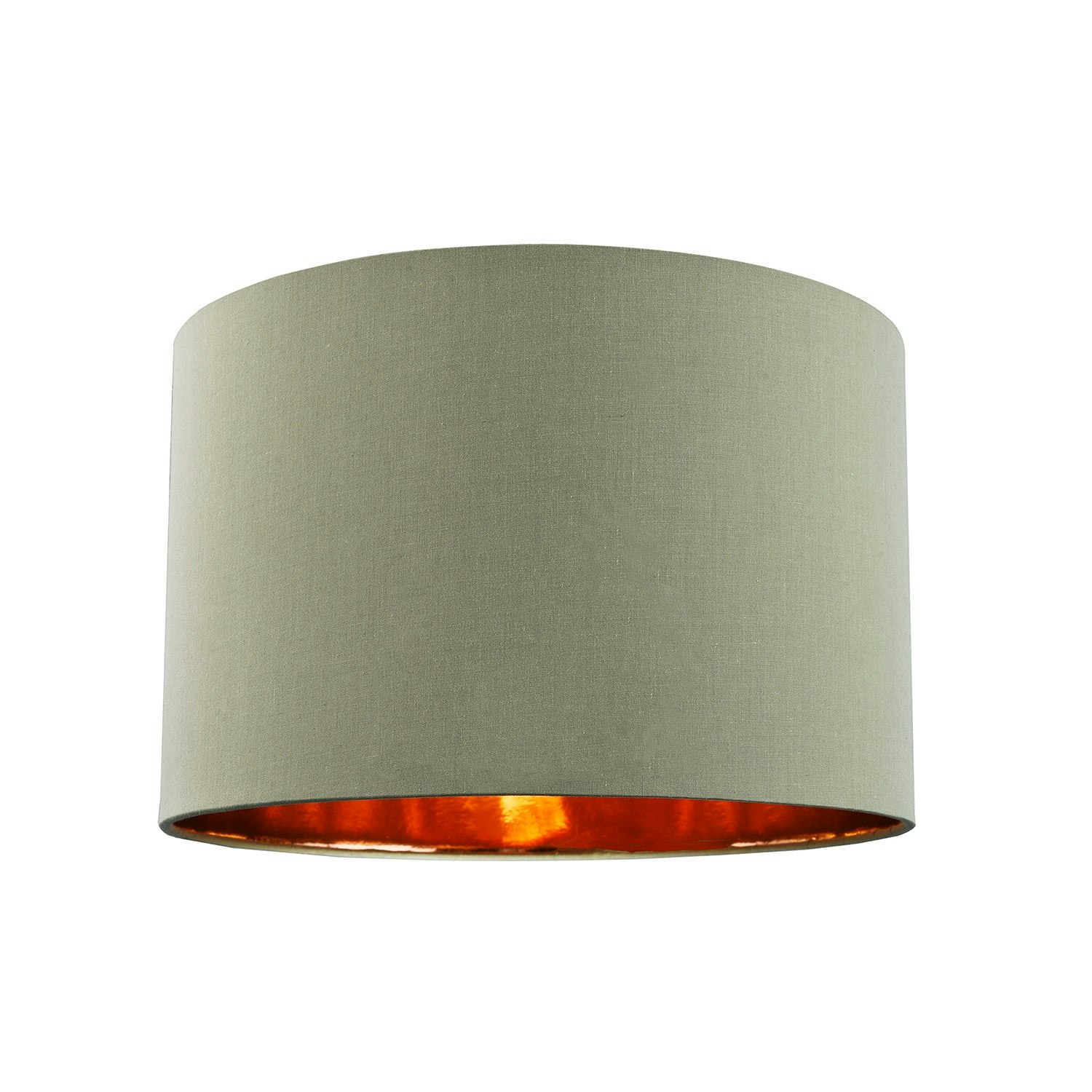 Happy Homewares Green Contemporary Olive Cotton 10" Table/Pendant Lampshade With Shiny Copper Inner