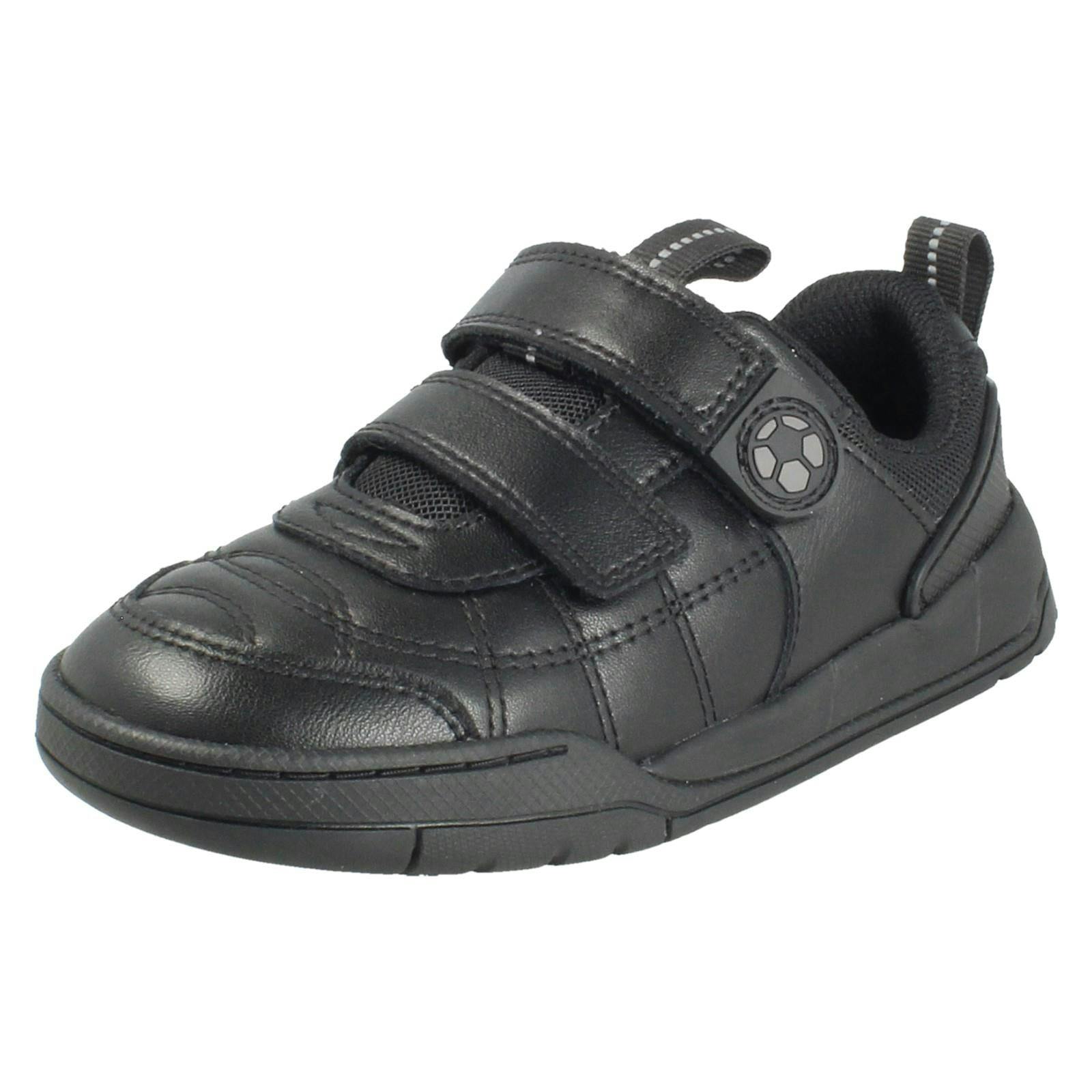 Clarks Boys Black Football Inspired School Shoes Laser Cross - Leather (Kids) - Uk 11.5 Child - G