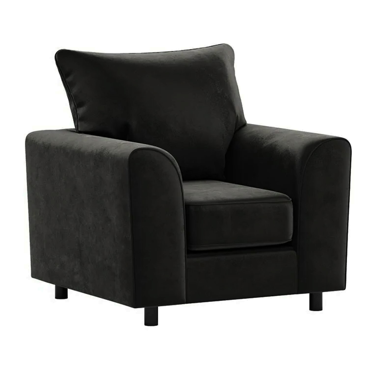 Furnishings For Less Black Brooklyn Full Foam Plush Velvet Armchair
