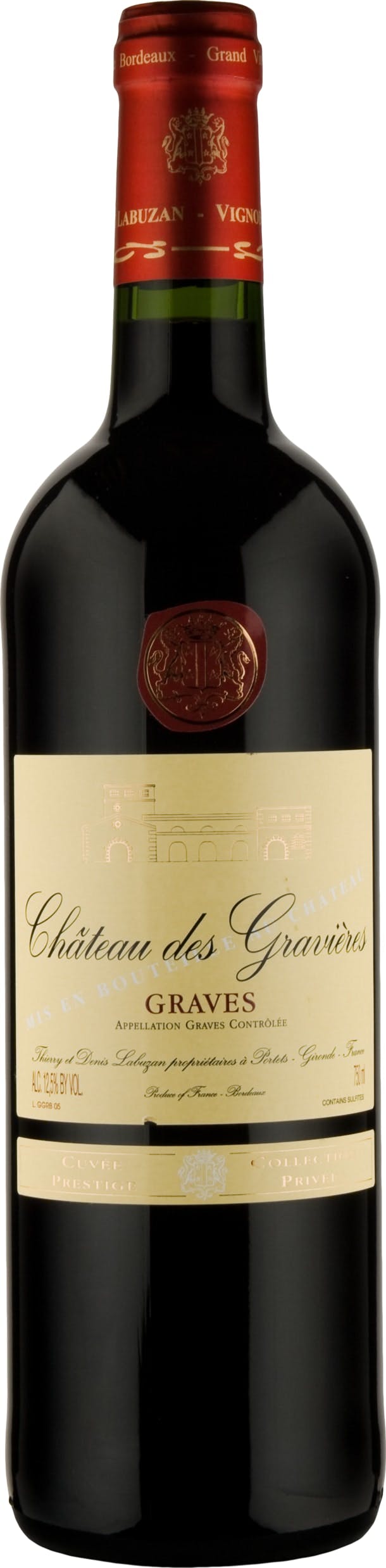Various Wine Bordeaux/Red Chateau Des Gravieres Graves Rouge 2022 75Cl - Pack Of 6