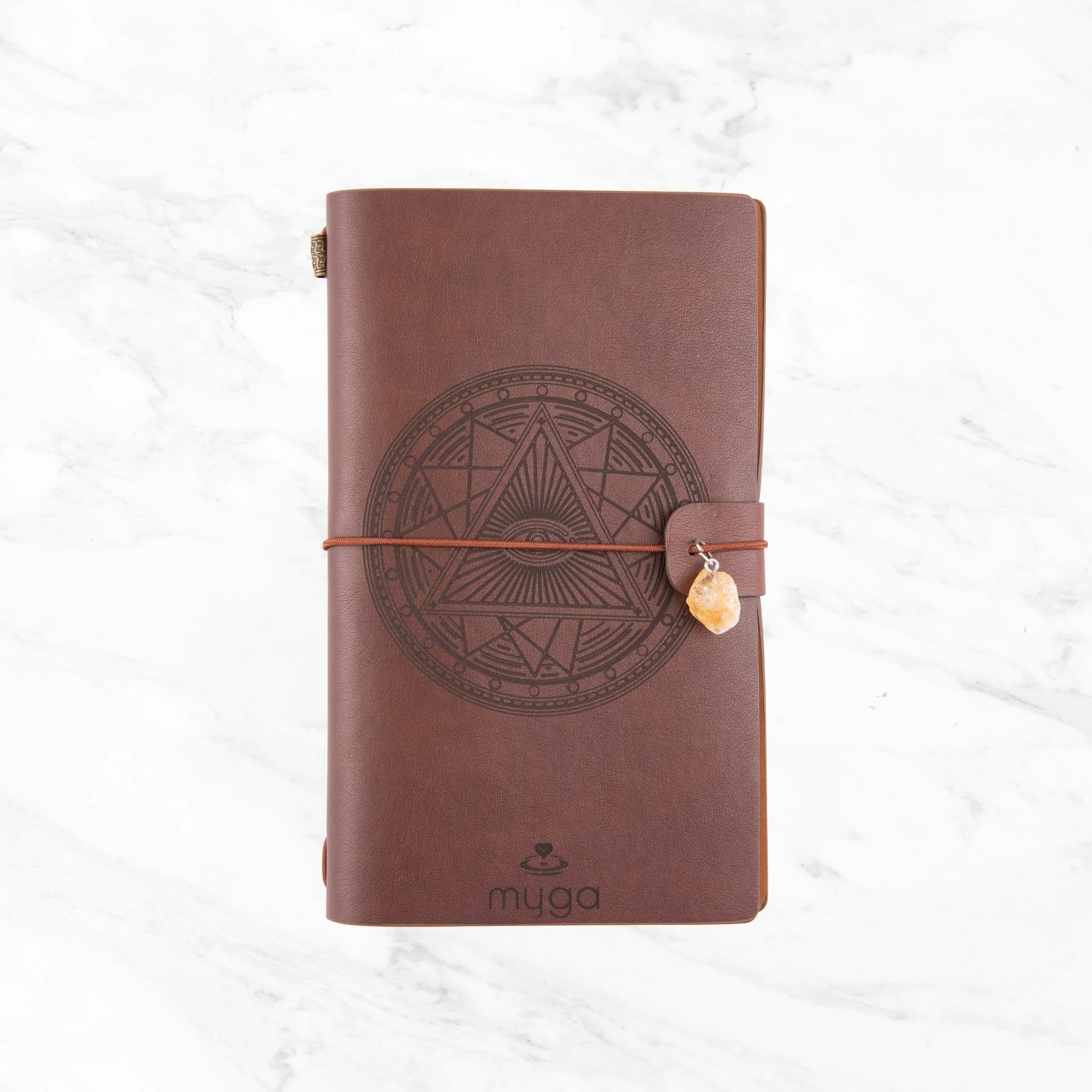 Myga Red/Brown Crystal Notebooks - Singles - Tarot Eye & Citrine ( Brown)