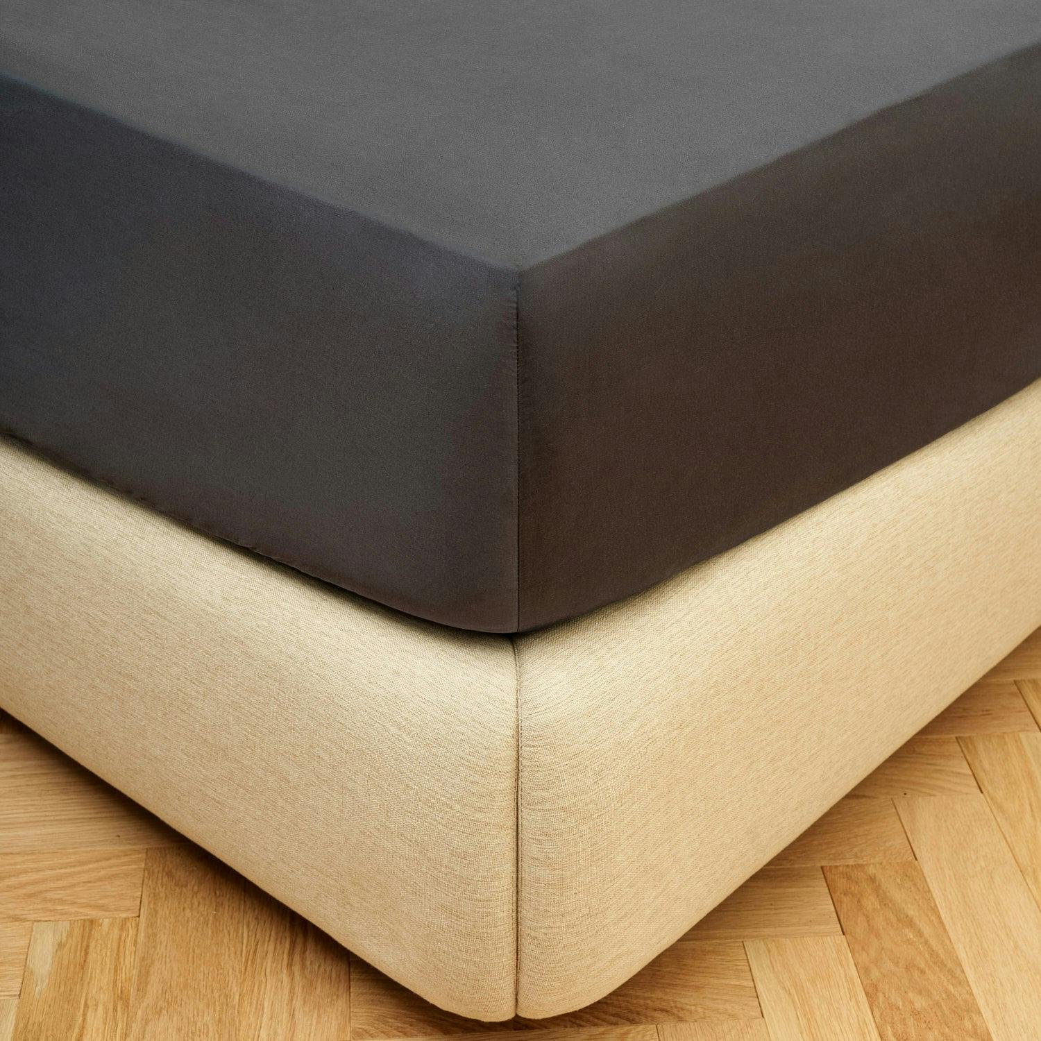Bedable Dark/Grey Sateen Fitted Sheet - King