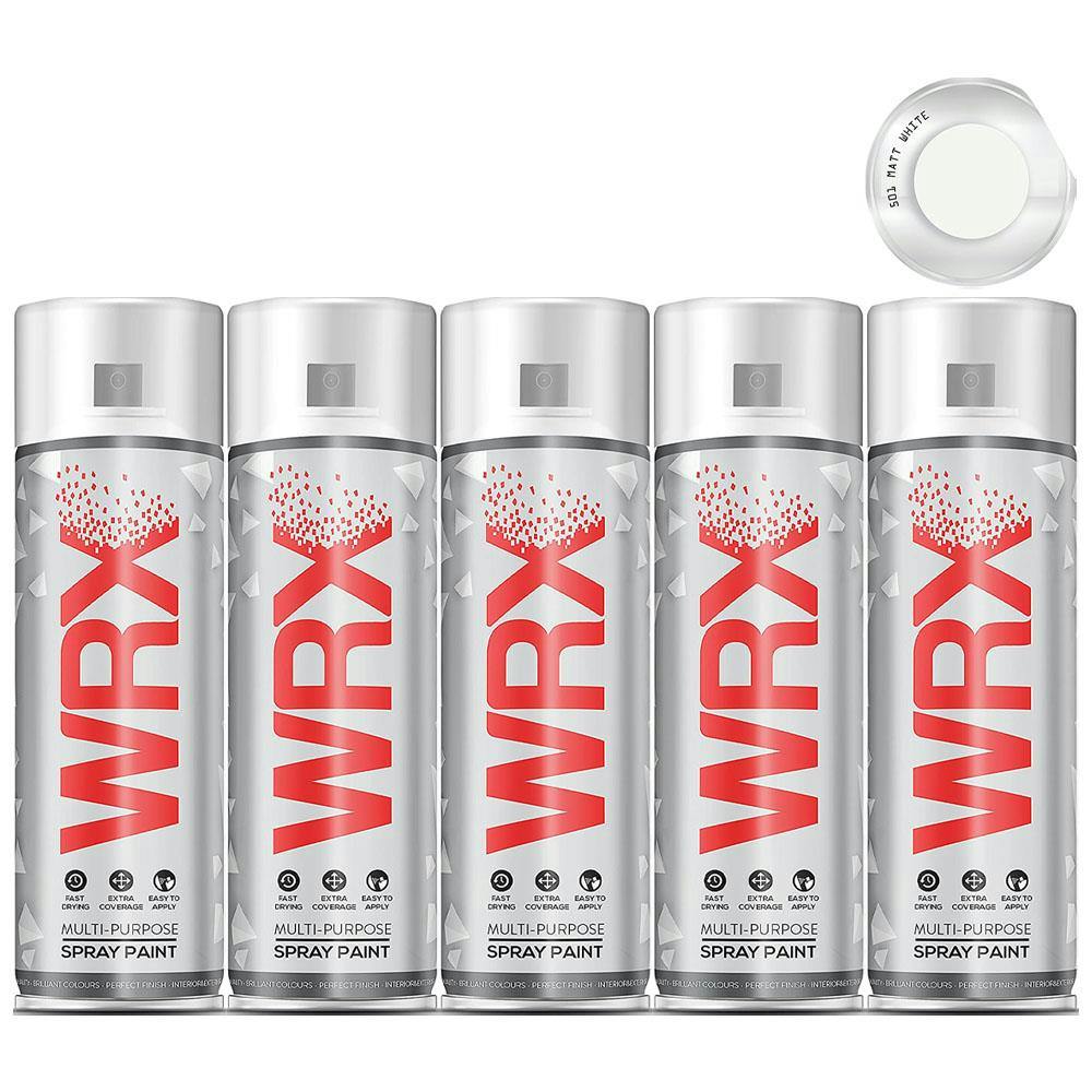 Rackhams White 4X Wrx Matt Spray Paint 400Ml - Image 3