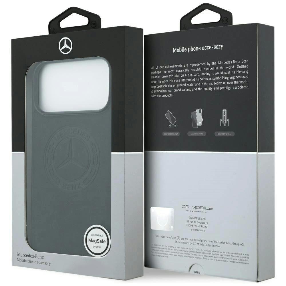 Mercedes Black Leather Vintage Logo Case With Magsafe For Iphone 17 Pro Max 6.9" - Mehmp17x25ricvlk