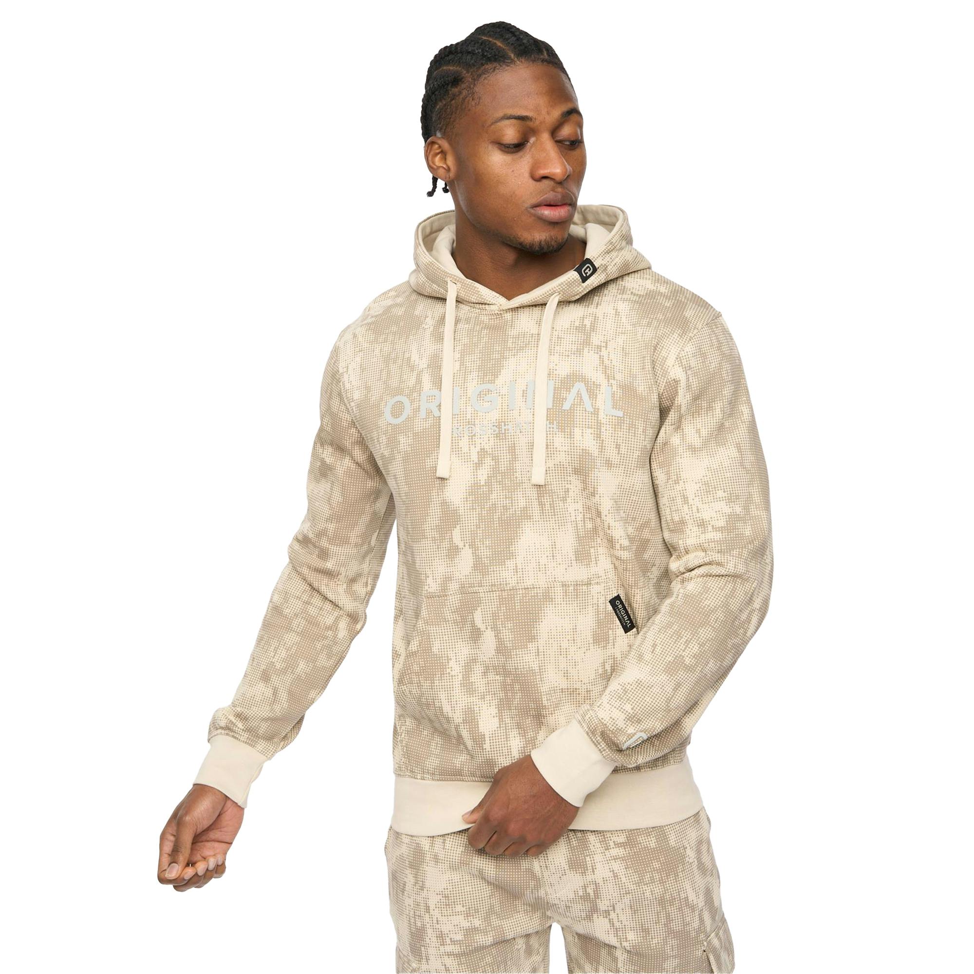 Crosshatch Men's Light Bardon Hoodie - Stone - Xl - Stone - 60% Cotton/40% Polyester