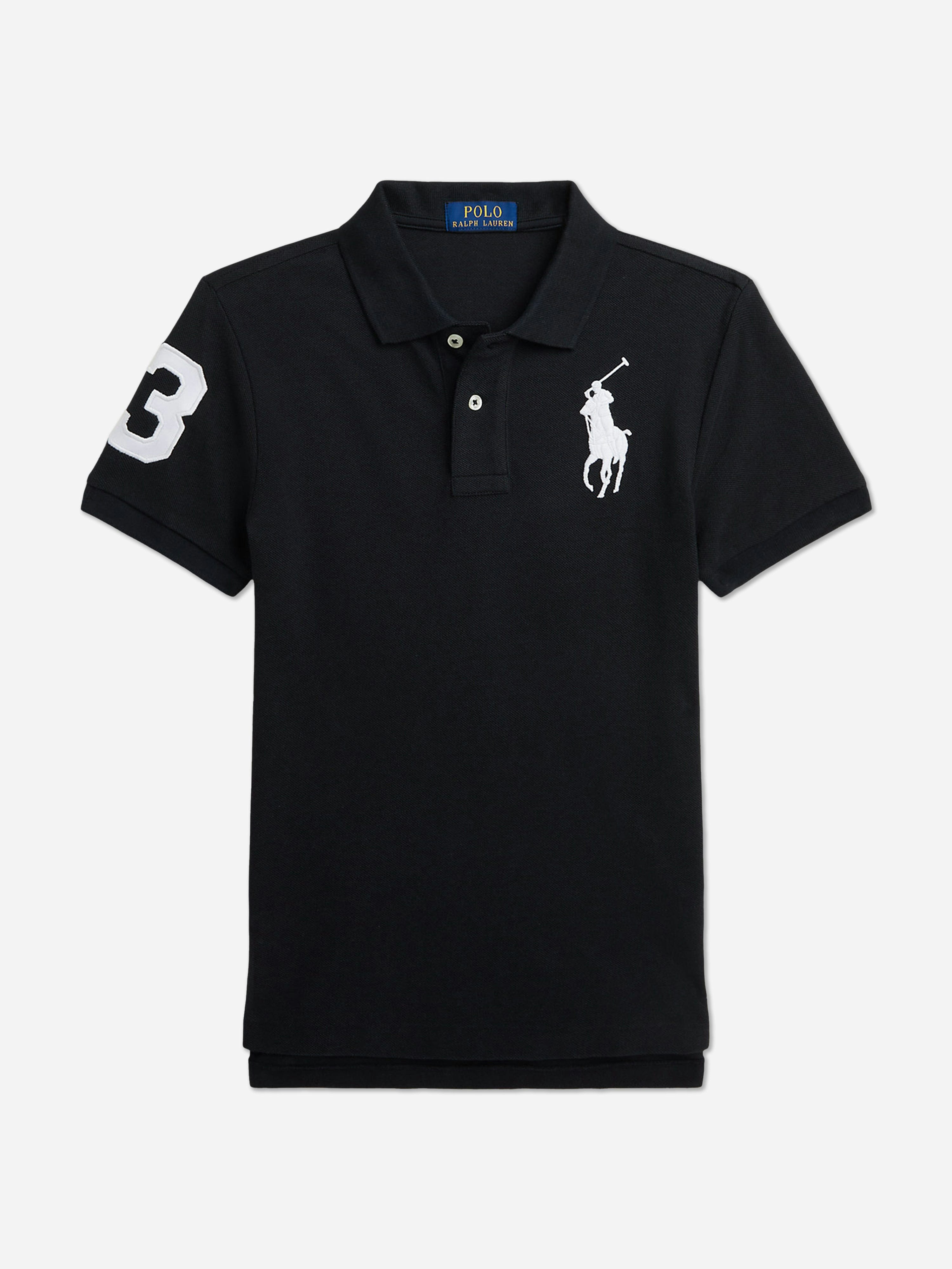 Ralph Lauren Kids Boys Black Slim Fit Polo Shirt In - 10-12 Yrs (M)