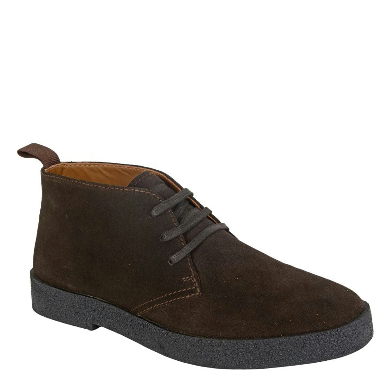 Roamers Brown M 759 3 Eyelet Desert Boots - Chocolate - 10 Uk