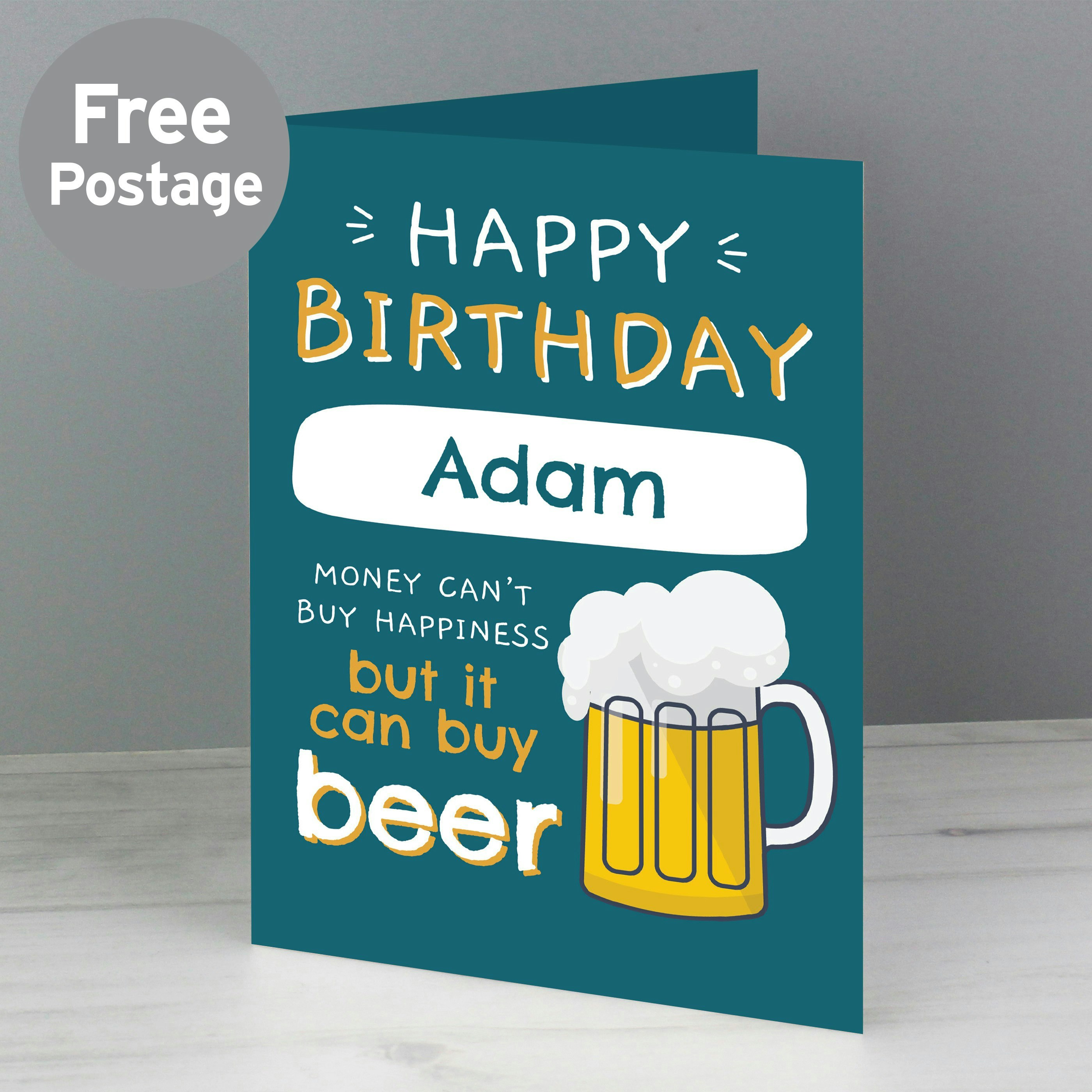 Personalised Memento Company Personalised Happy Birthday Beer Card
