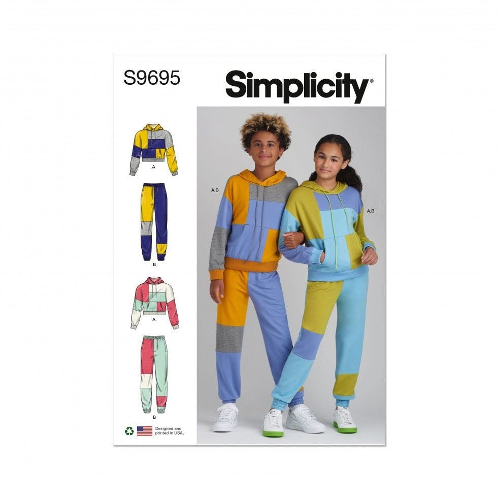 Simplicity Sewing Pattern 9695, Hoodies, Sweaters, Trousers For Kids, Teenagers, A (8-10-12-14-16) - Intermediate - A (8-10-12-14-16)