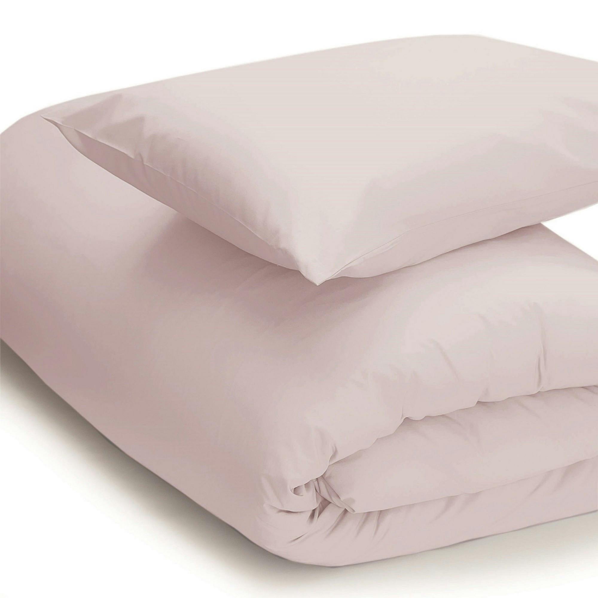 Rackhams Pink Easycare Percale Duvet Cover - Powder - Superking - Powder - 50% Cotton/50% Polyester