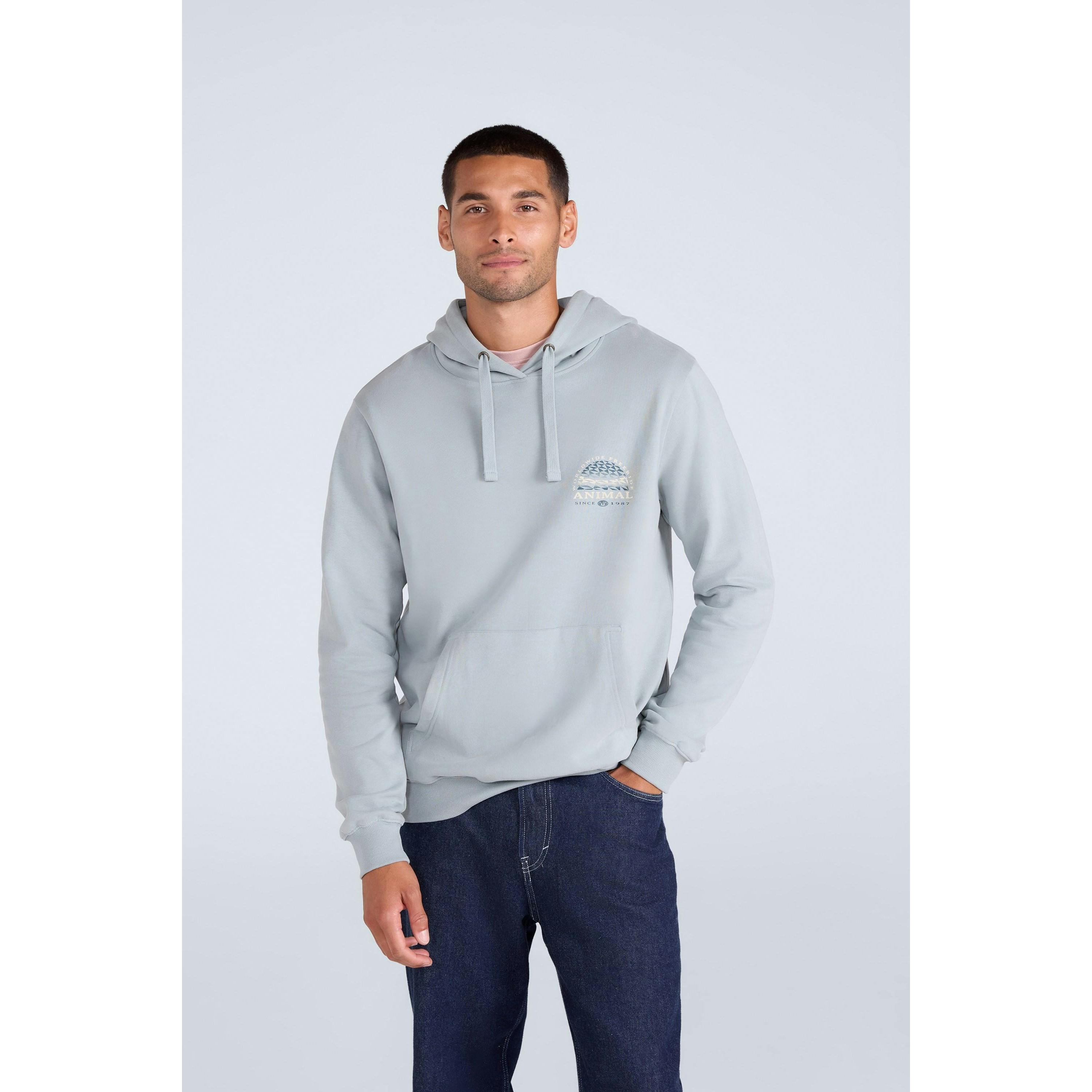 Mountain Warehouse Men's Light/Blue River Organic Hoodie - Xs - 100% Organic Cotton