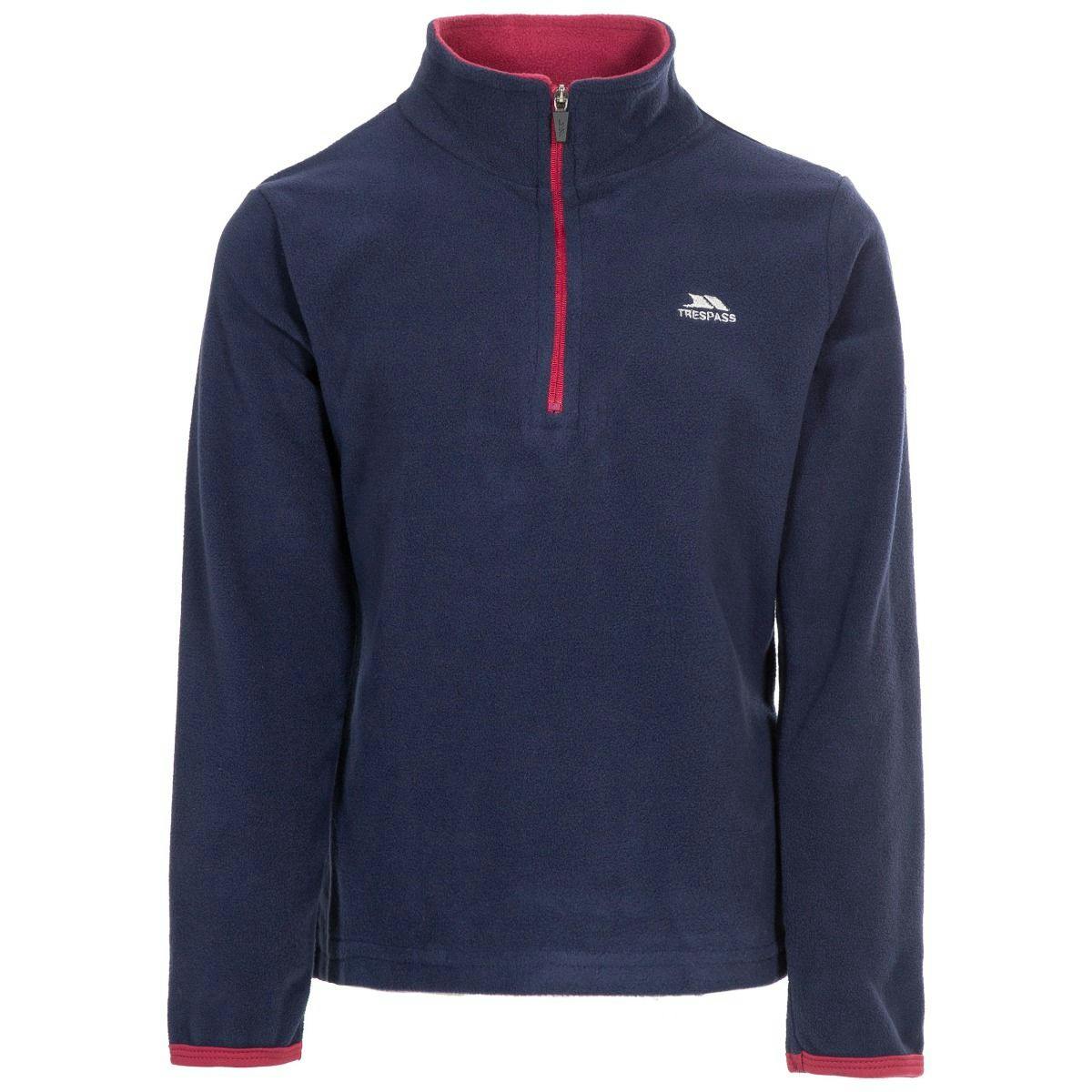 Trespass Girls Childrens/S Sybil Micro Fleece - Navy/Raspberry - 7/8 Years - Navy/Raspberry - 100% Polyester