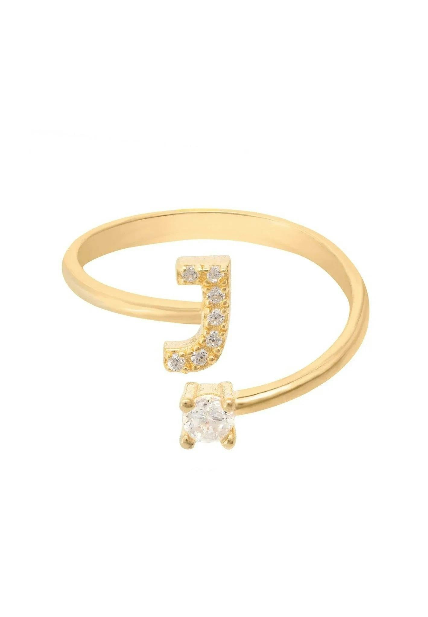 Latelita Gold Initial Ring J