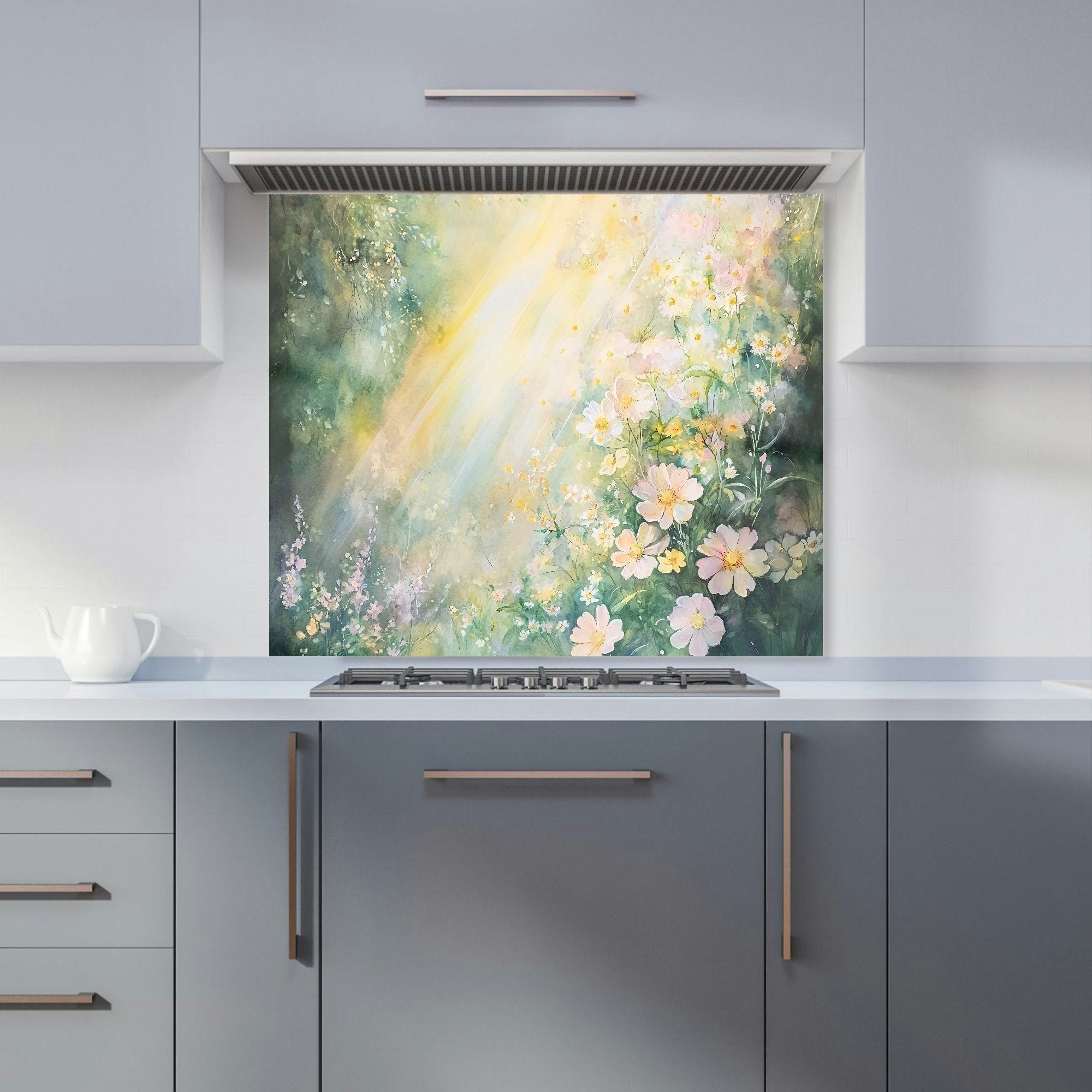 Warren Reed Summer Meadow Glass Kitchen Splashback - W900mm X H750mm