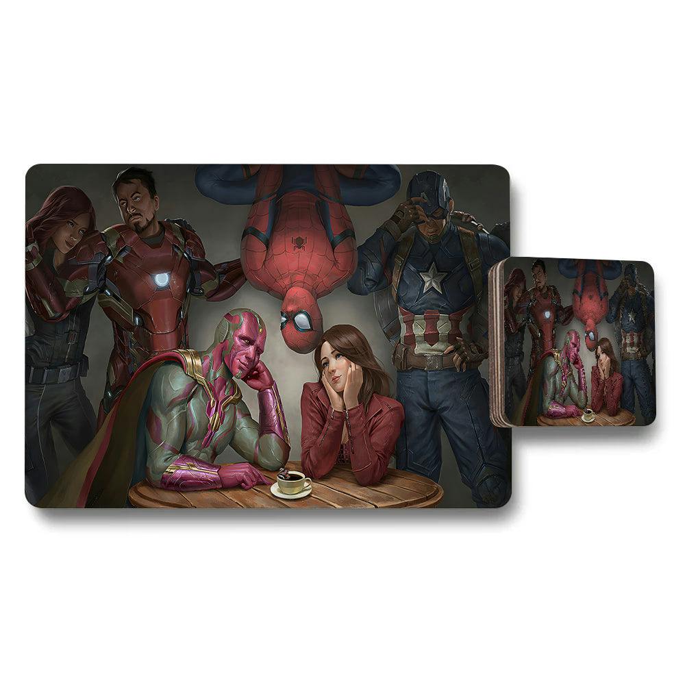 Rackhams Avengers Themed Placemats And Coaster Set Featuring Spider Man