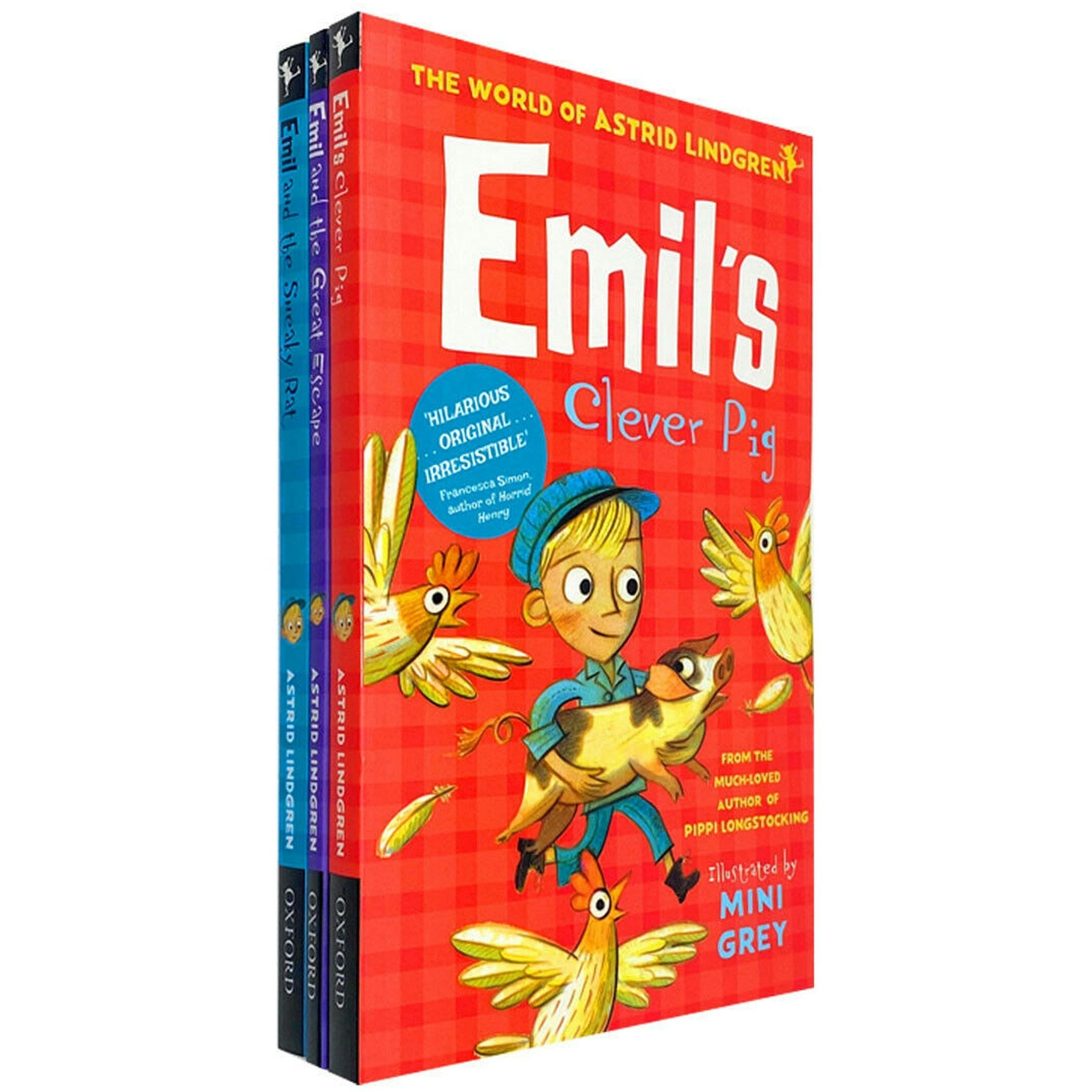 Oxford University Press Astrid Lindgren Emil Collection 3 Books Set Great Escape, Sneaky Rat, Clever Pig