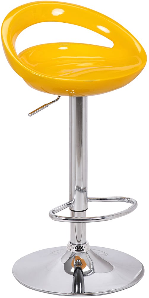 Lamboro Yellow Sorrento Swivel Breakfast Bar Stool, Chrome Stem, Height Adjustable Swivel Gas Lift, Home & Kitchen Plastic Barstool,