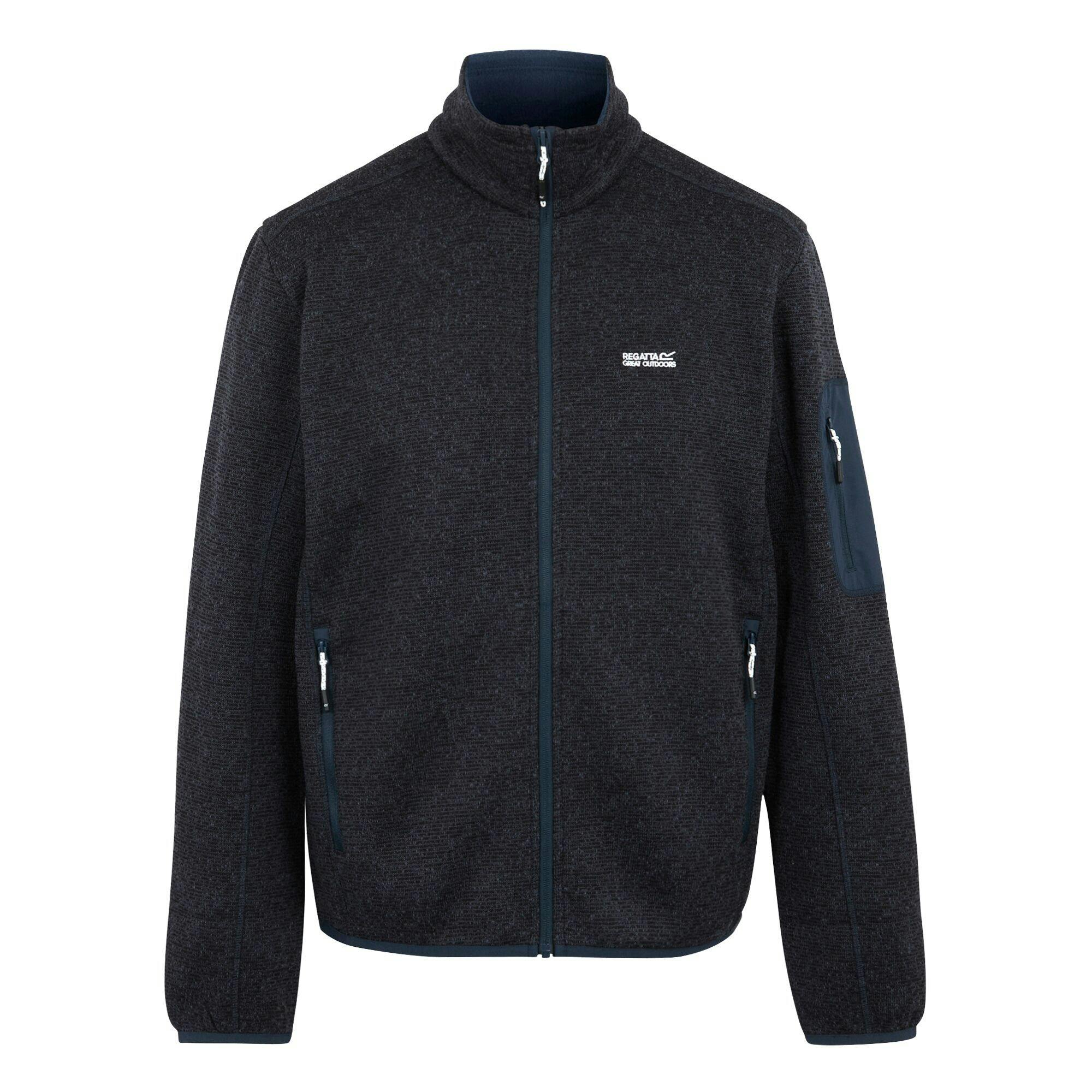 Regatta Men's Newhill Marl Full Zip Fleece Jacket - Navy - Xxl - Navy - 70% Polyester/30% Recycled Polyester