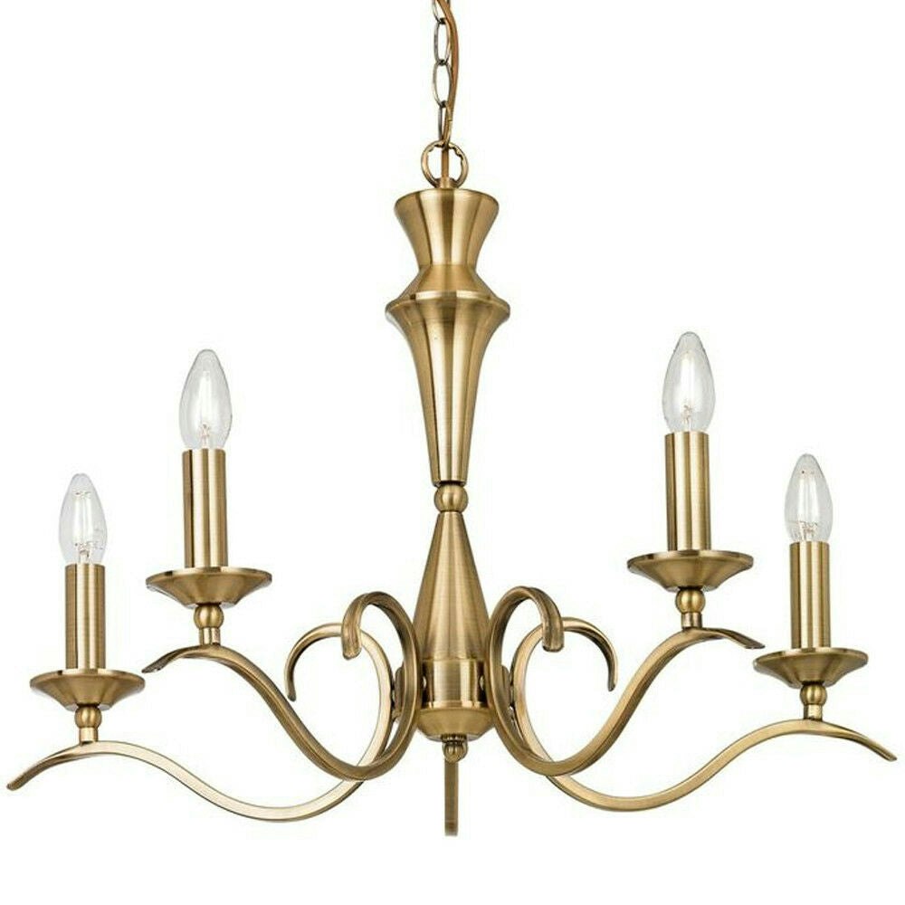 Loops Light Hanging Flush Ceiling Pendant Antique Brass Chandelier Lamp Bulb Holder Size 5