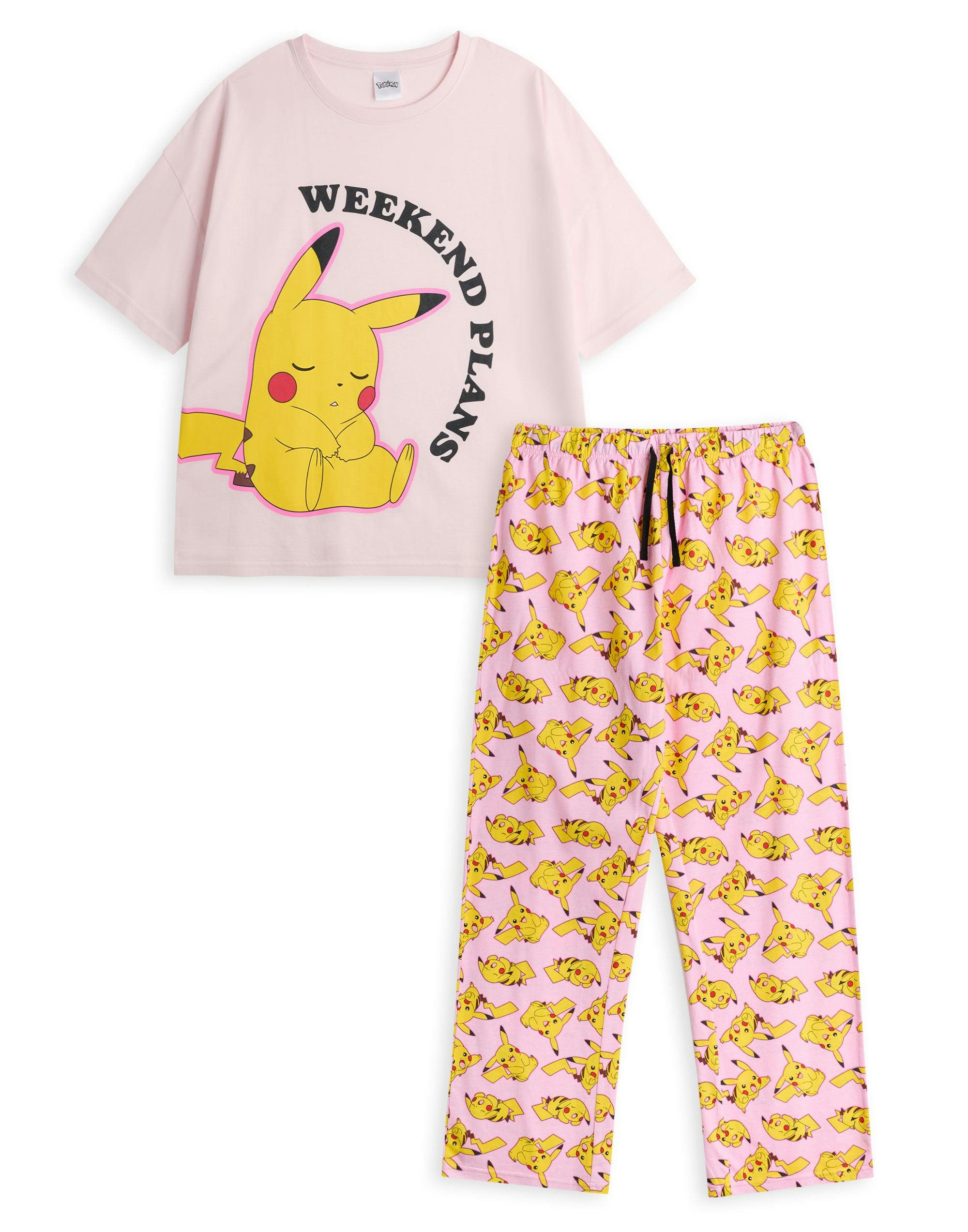 Vanilla Underground Women's Pink Pokemon Pikachu Short Sleeve Long Leg Pyjama Set - Medium