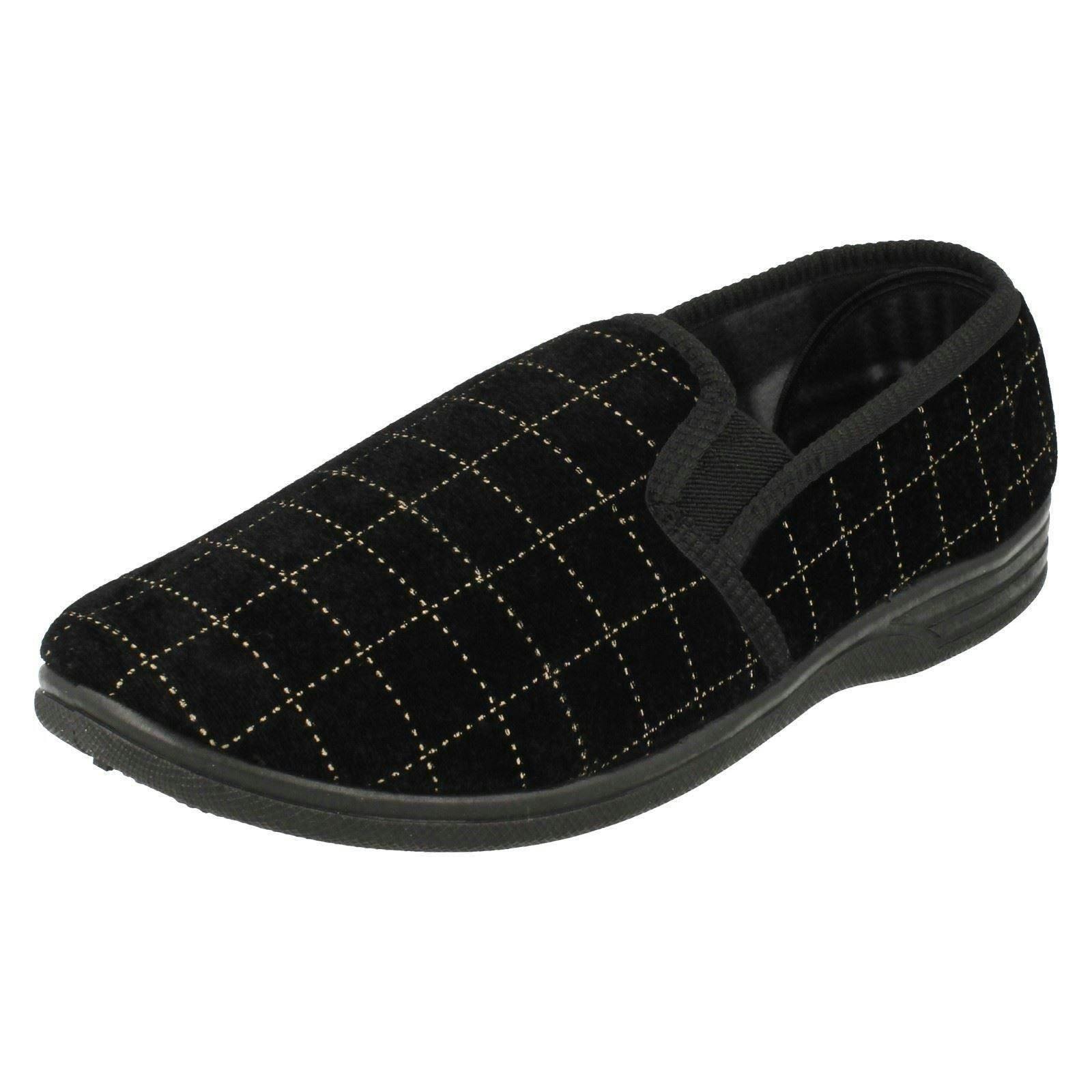 Spot On Men's Black Slip On Casual Slipper Shoes - Uk 8