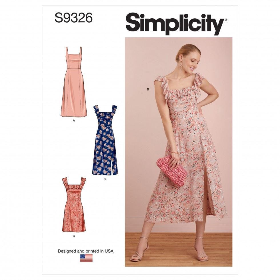 Simplicity Women's Sewing Pattern 9326, Dresses For H5 (6-8-10-12-14) - Easy - H5 (6-8-10-12-14)