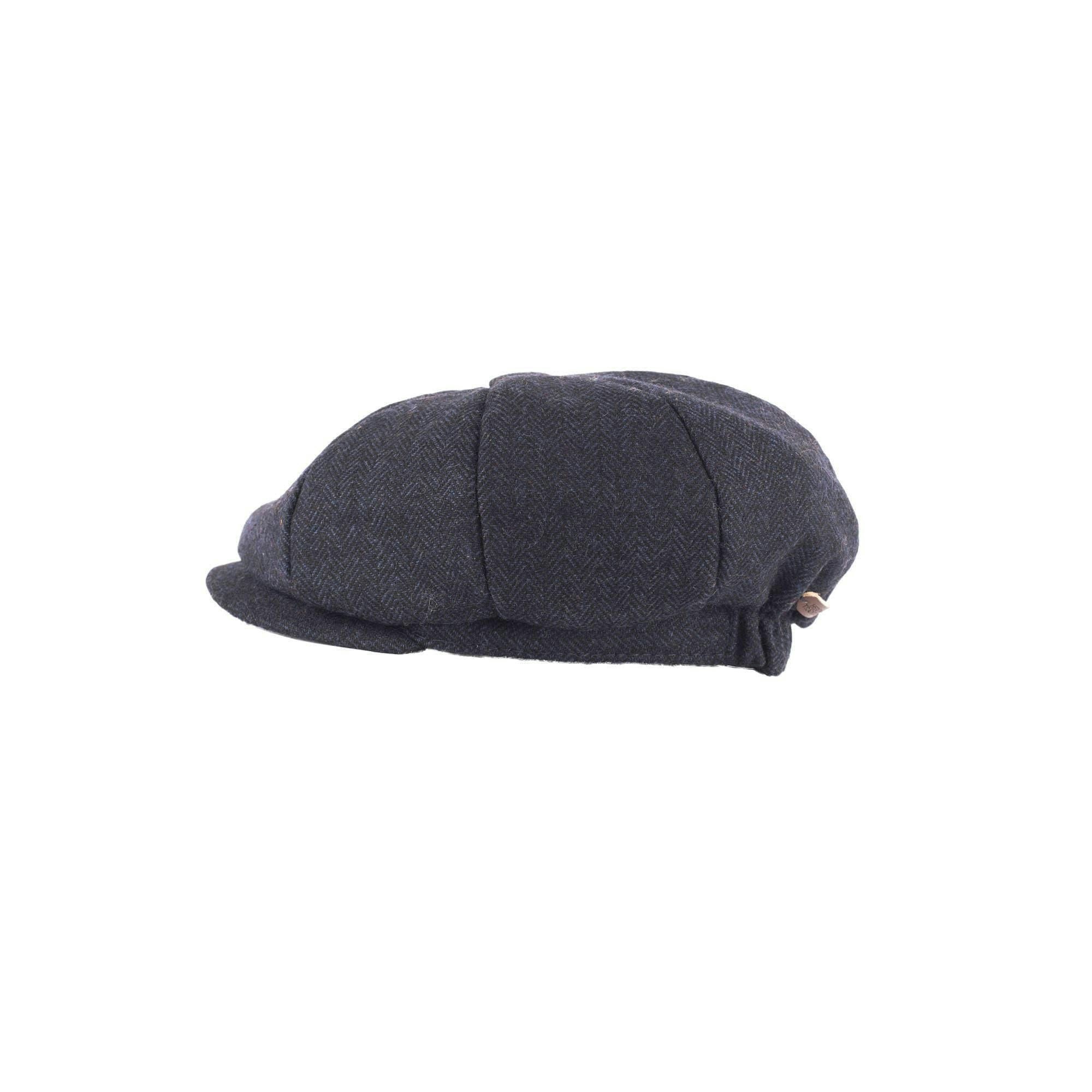 Heritage Traditions Blue Carlyle Tweed Kids Newsboy Cap - Age 3-6 Yrs - Herringbone
