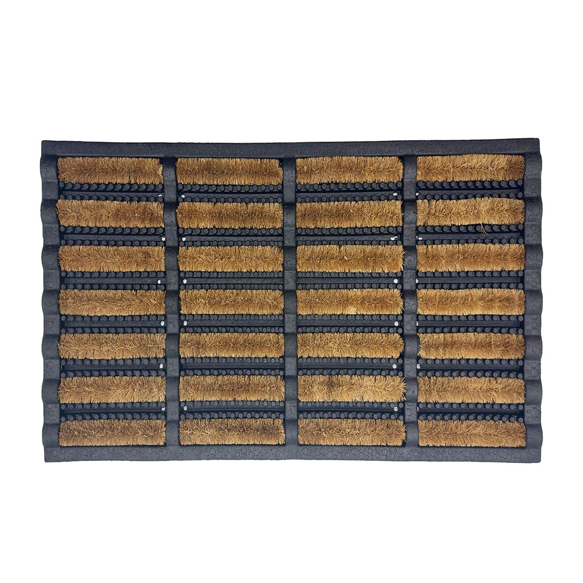 Rackhams Rubber And Coir Scraper Door Mat - 60Cm X 40Cm
