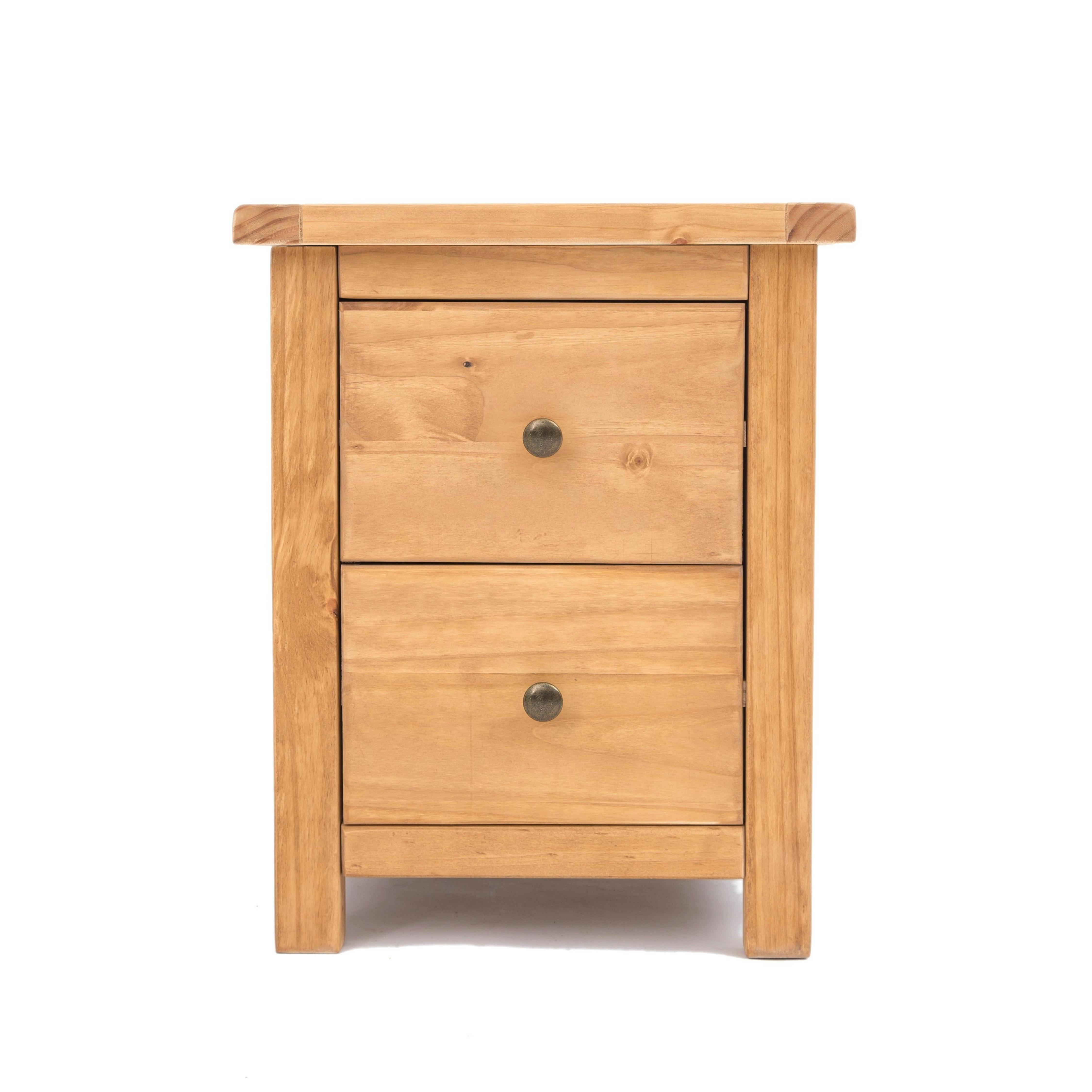Rackhams Light/Brown Lugo 2 Drawer Bedside Table