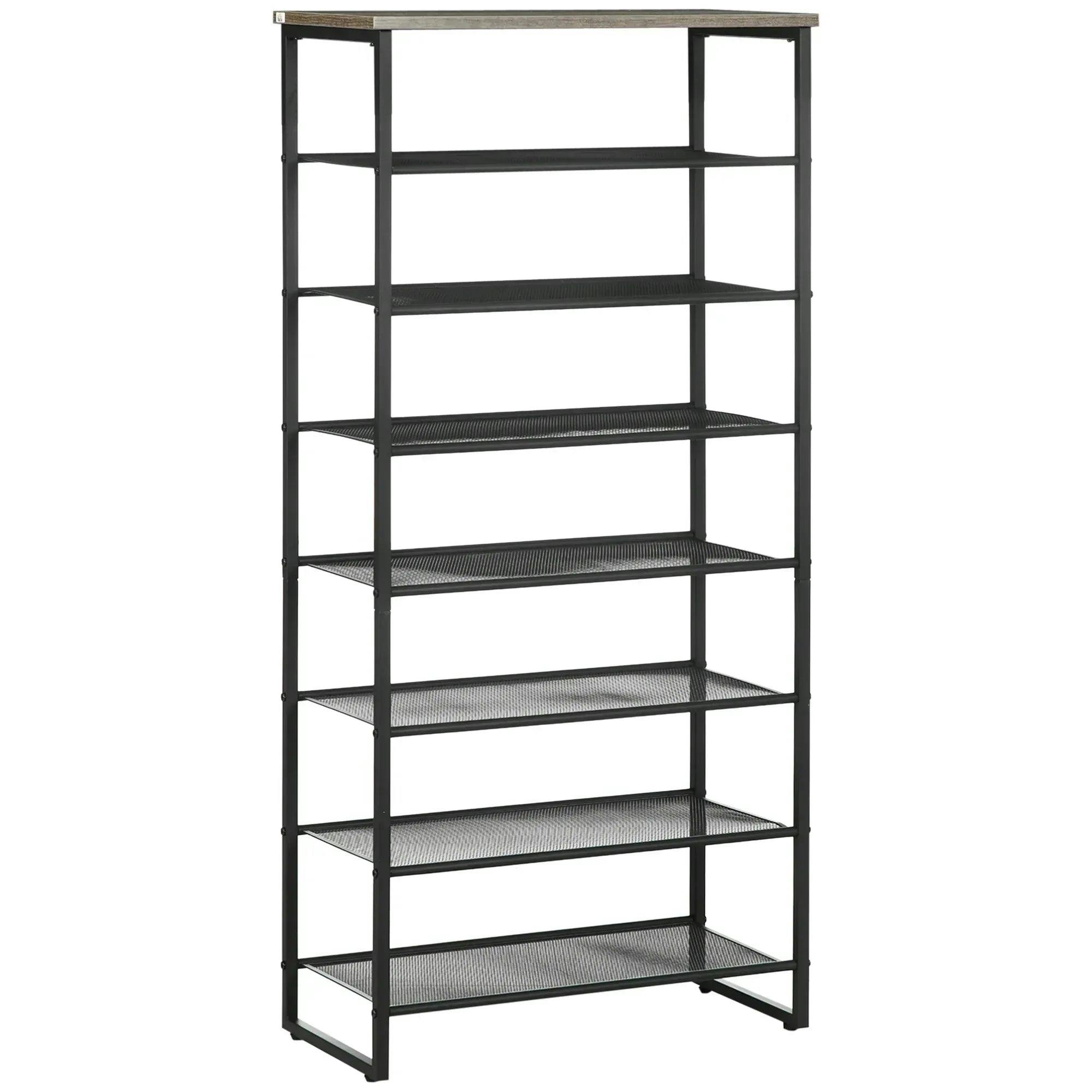 Bobobiy Grey/Black 8-Tier Shoe Rack, Shoe Storage Organizer With Mesh Shelves, Free Standing Shoe Shelf Stand For 21-24 Pairs Of Shoes, - Image 7