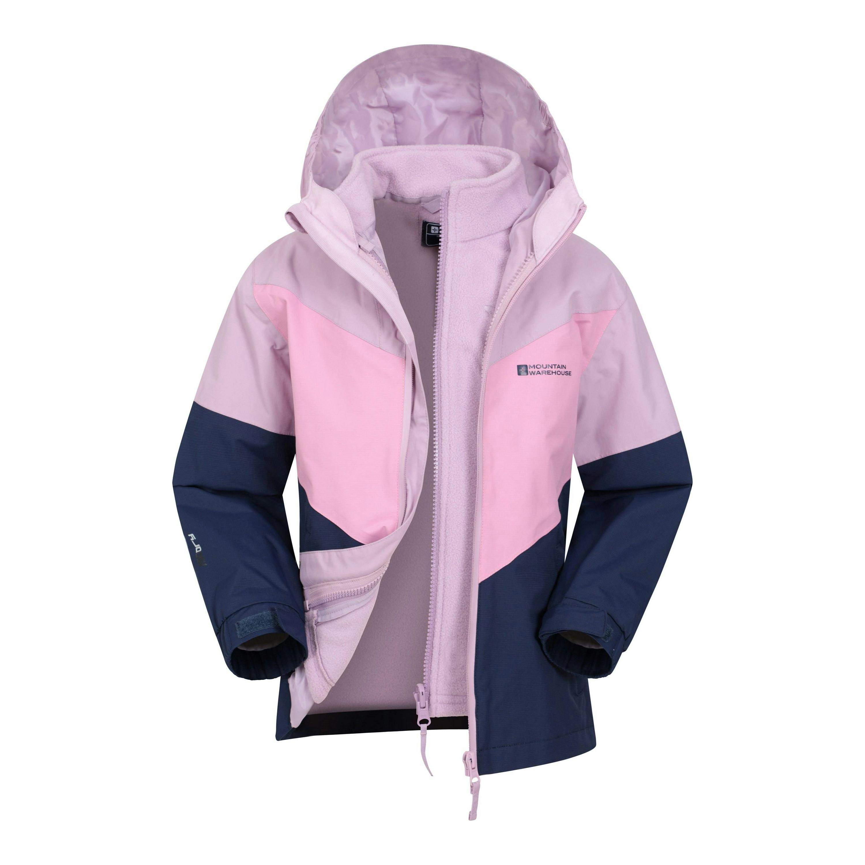 Mountain Warehouse Blue Childrens/Kids Lightning Ii 3 In 1 Waterproof Jacket - 3-4 Years - 100% Nylon