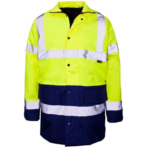Coolandnew Yellow Standsafe Hv302 Hi Vis Waterproof Parka Jacket - /Navy - 3XL