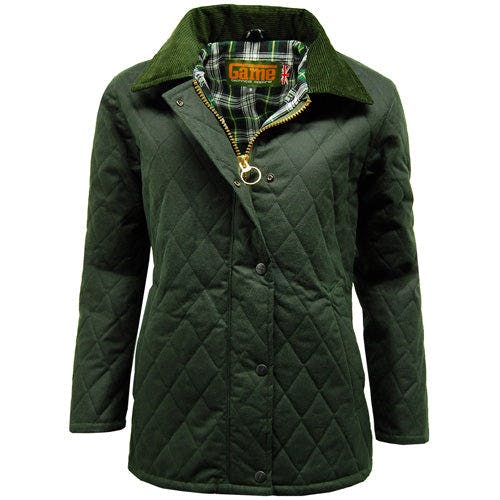 Coolandnew Women's Brown Game Zara Quilted Wax Jacket - Olive - Xxl
