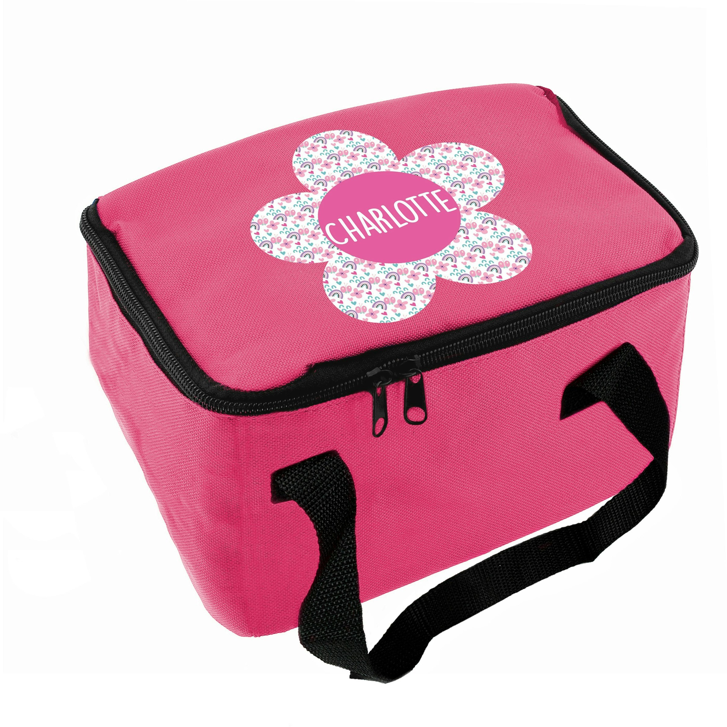 Rackhams Pink Personalised Flower Lunch Bag