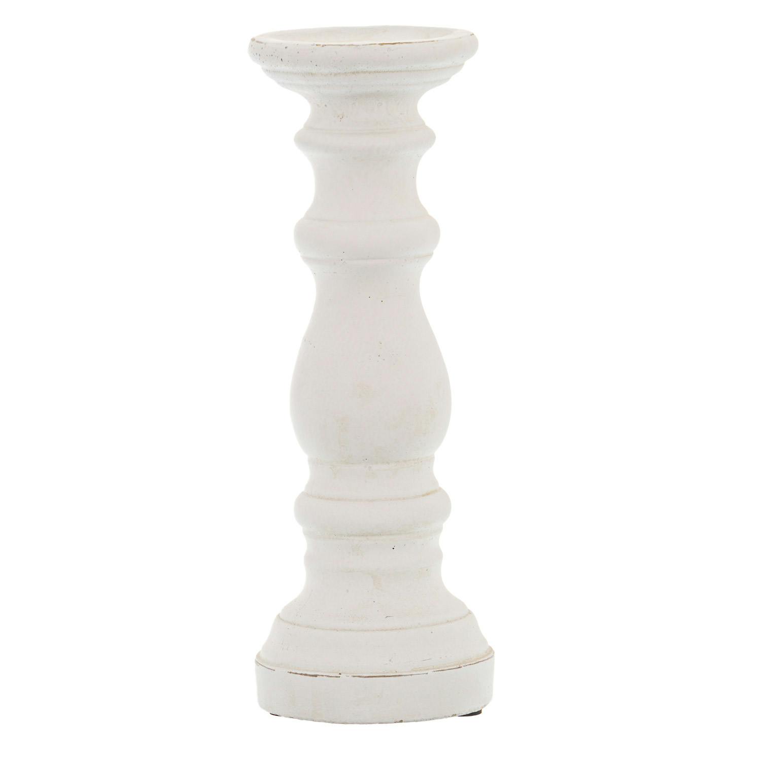 Rackhams White Ceramic Column Candle Holder - 31Cm X 12Cm X 12Cm - 100% Mixed