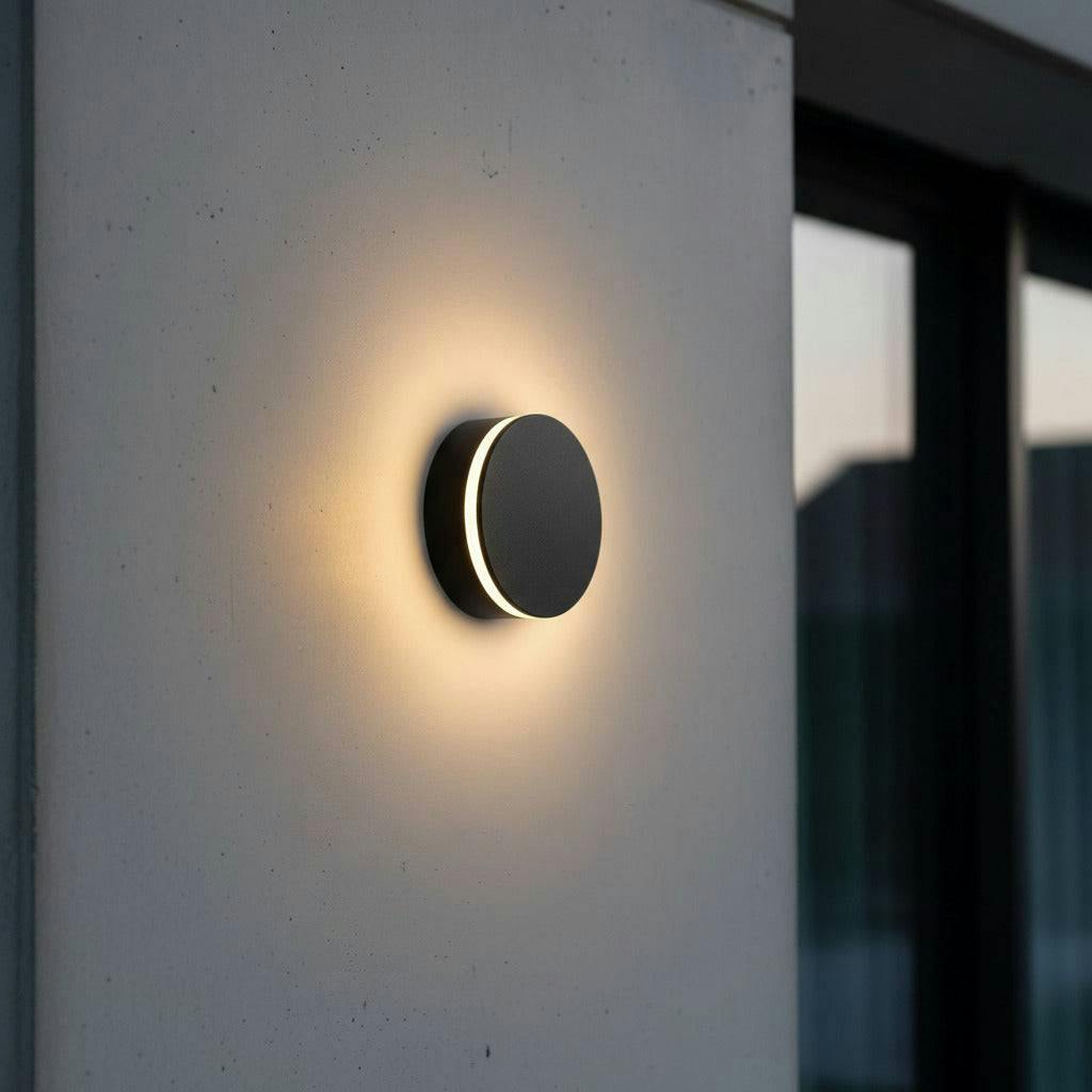 Rackhams Black 12 Watt Round Led Outdoor Wall Lamp