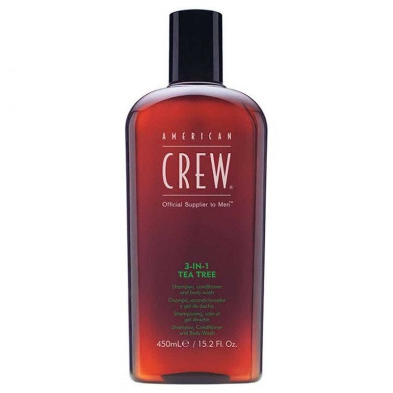 American Crew Men's Tea Tree 3 In 1 Shampoo Conditioner Body Wash 450Ml