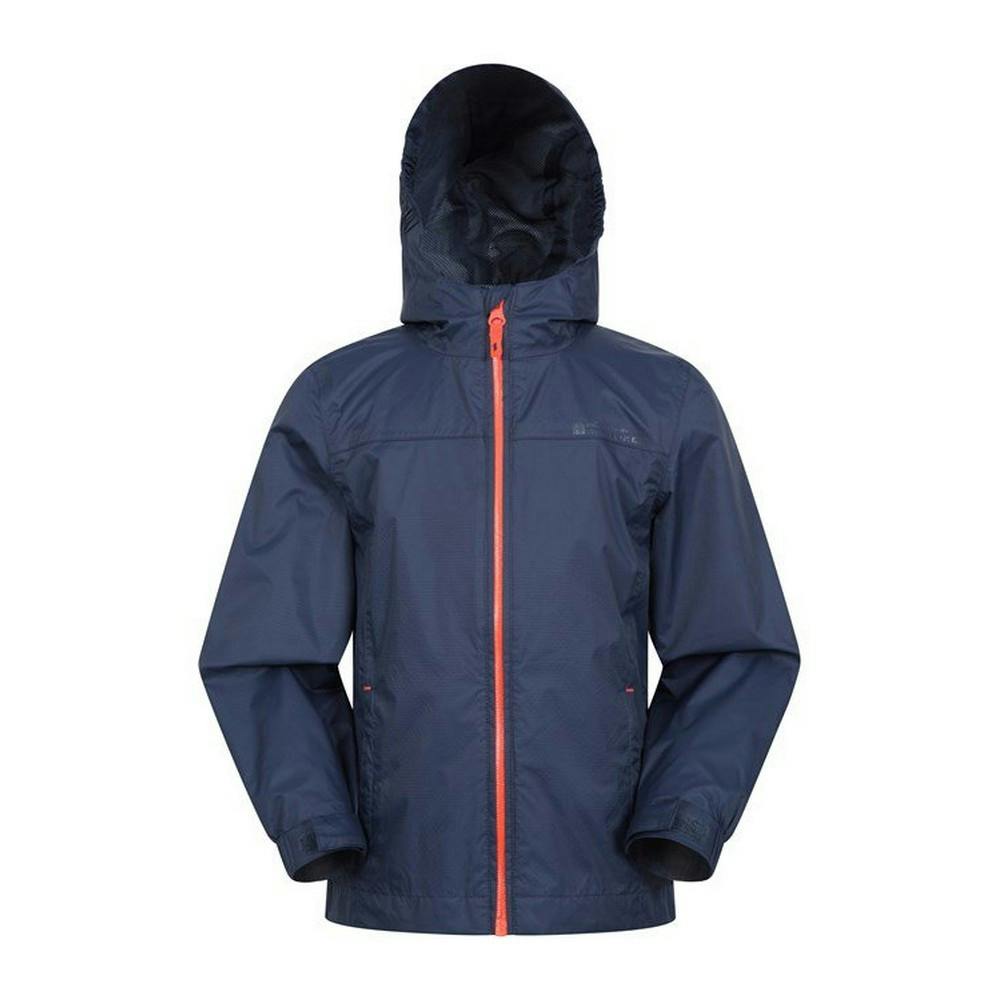 Mountain Warehouse Blue Childrens/Kids Torrent Taped Seam Waterproof Jacket - 7-8 Years - 100% Nylon