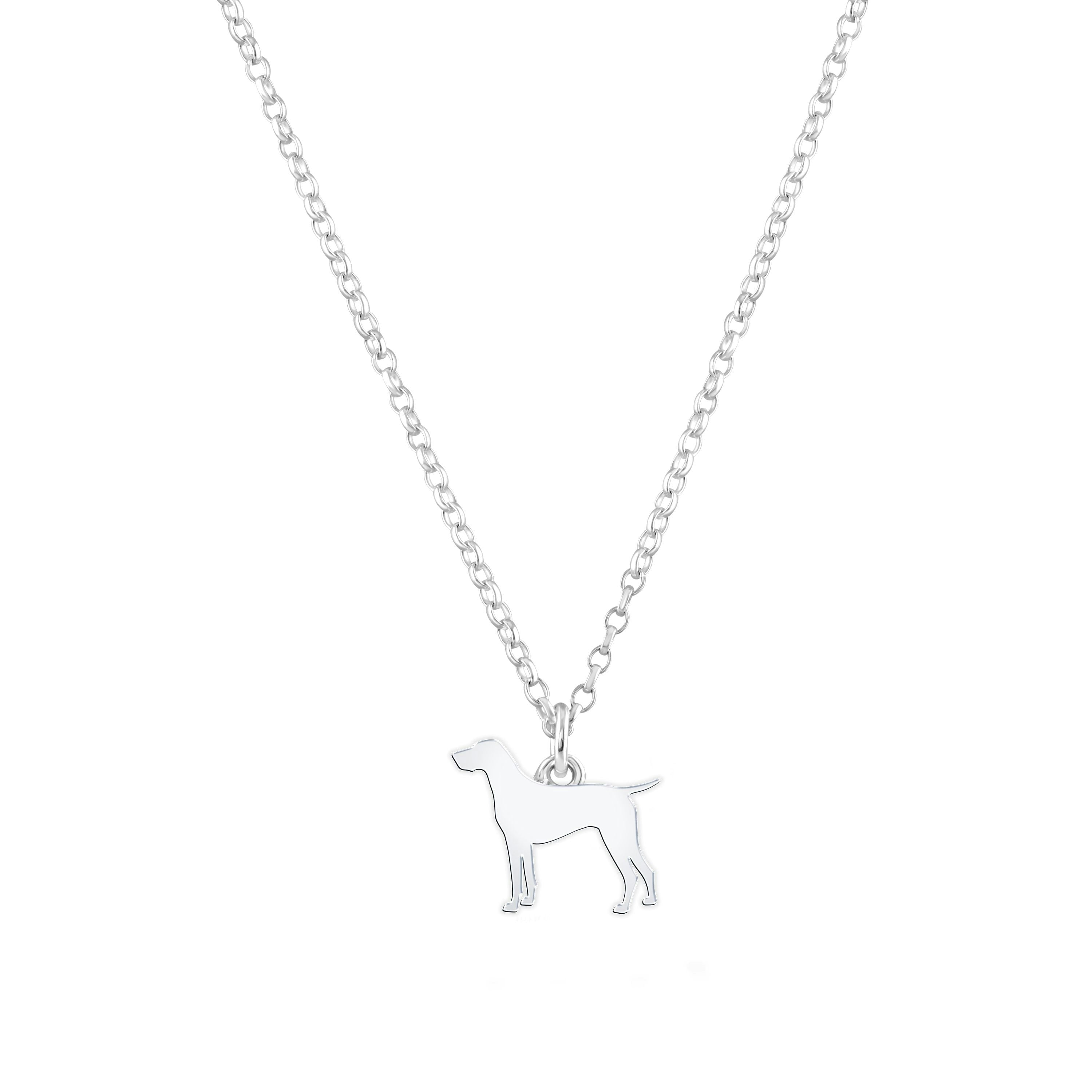 Mylee London Silver German Shorthaired Pointer Silhouette Necklace - Personalised - No