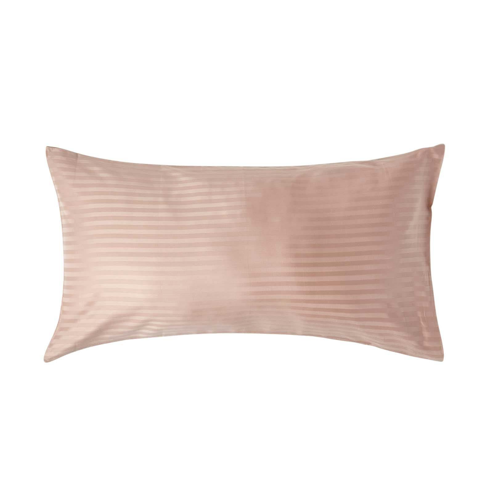 Homescapes Beige Silky 330 Tc Egyptian Cotton Satin Stripe Housewife Pillowcase, King Size - Taupe