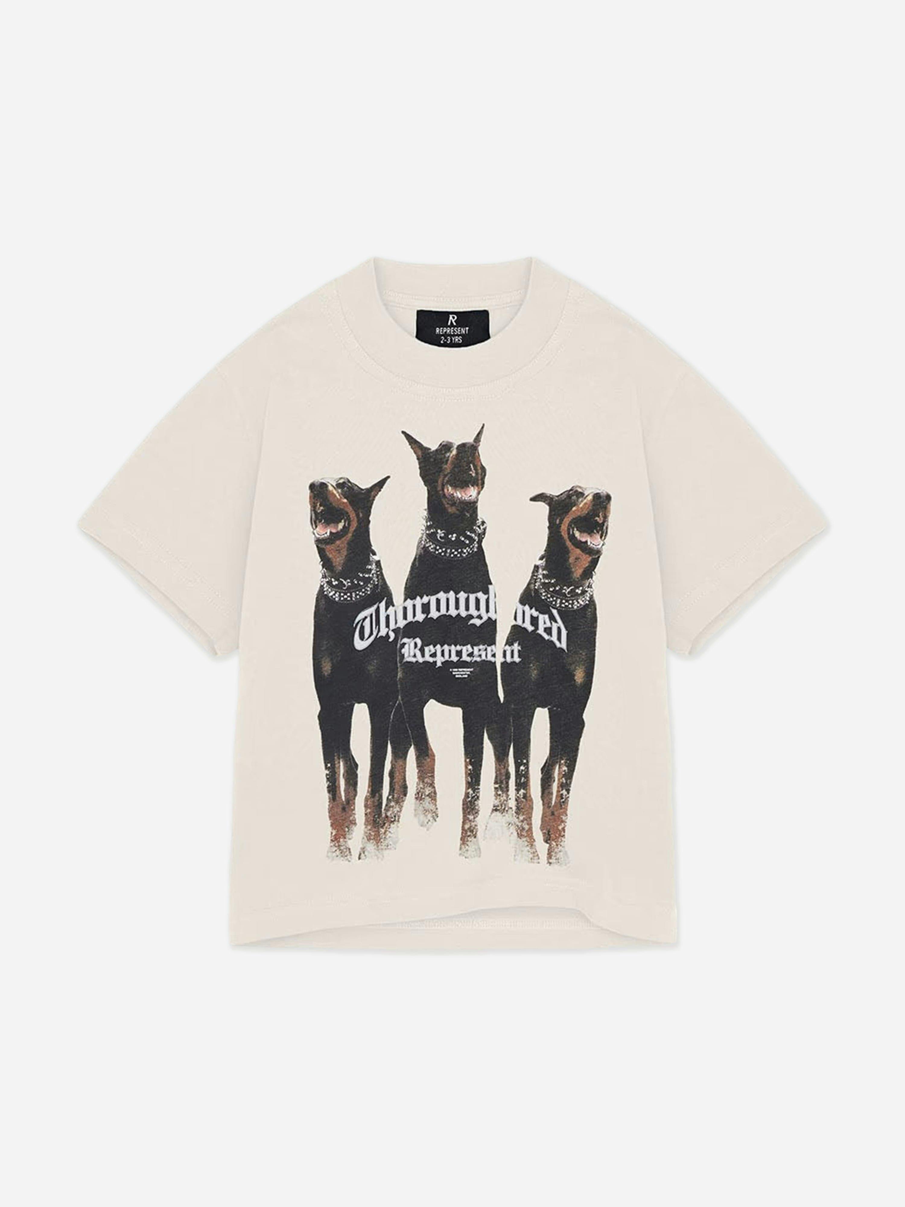 Represent Unisex Kids Ivory Kids Mini Thoroughbred T-Shirt In - 5 - 6 Years